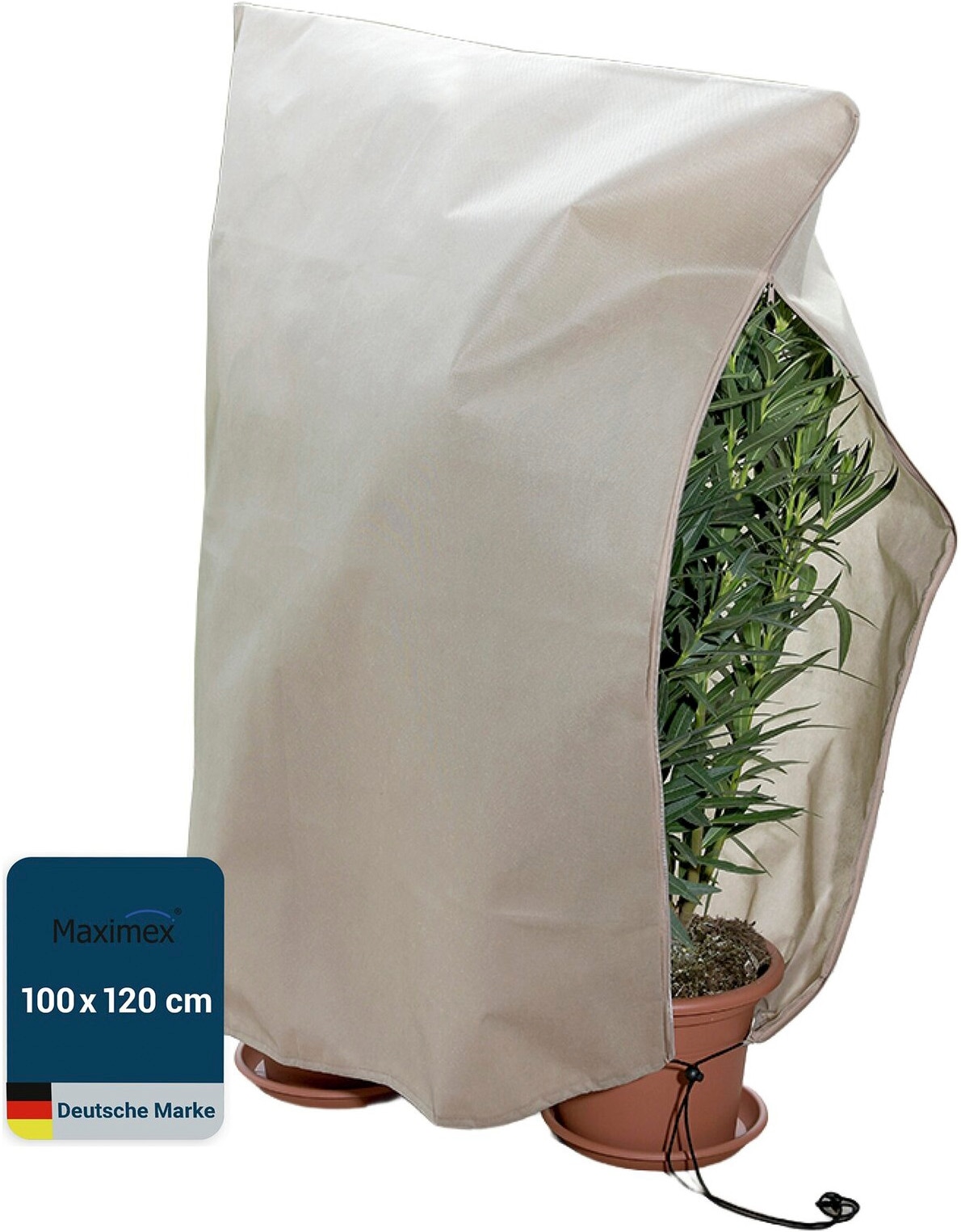 Maximex Winterschutzhaube »Pflanzenschutz-Vlies, 100x120 cm« reißfestes Vlies, mit Reißverschluss und Zugband, BxH: 100x120 cm