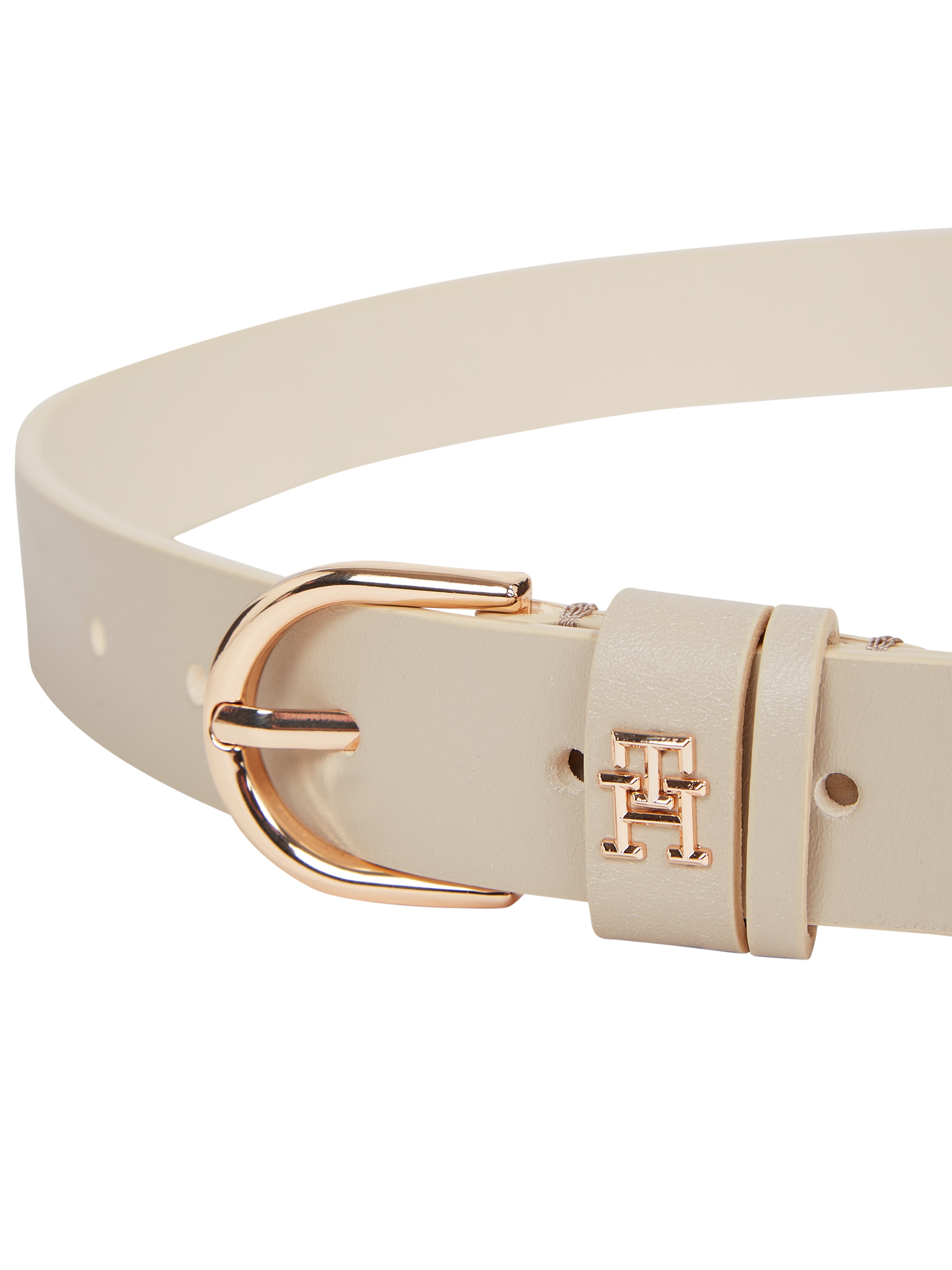 Tommy Hilfiger Ledergürtel "ESSENTIAL EFFORTLESS 2.5 GOLD", Logoemblem, wei günstig online kaufen