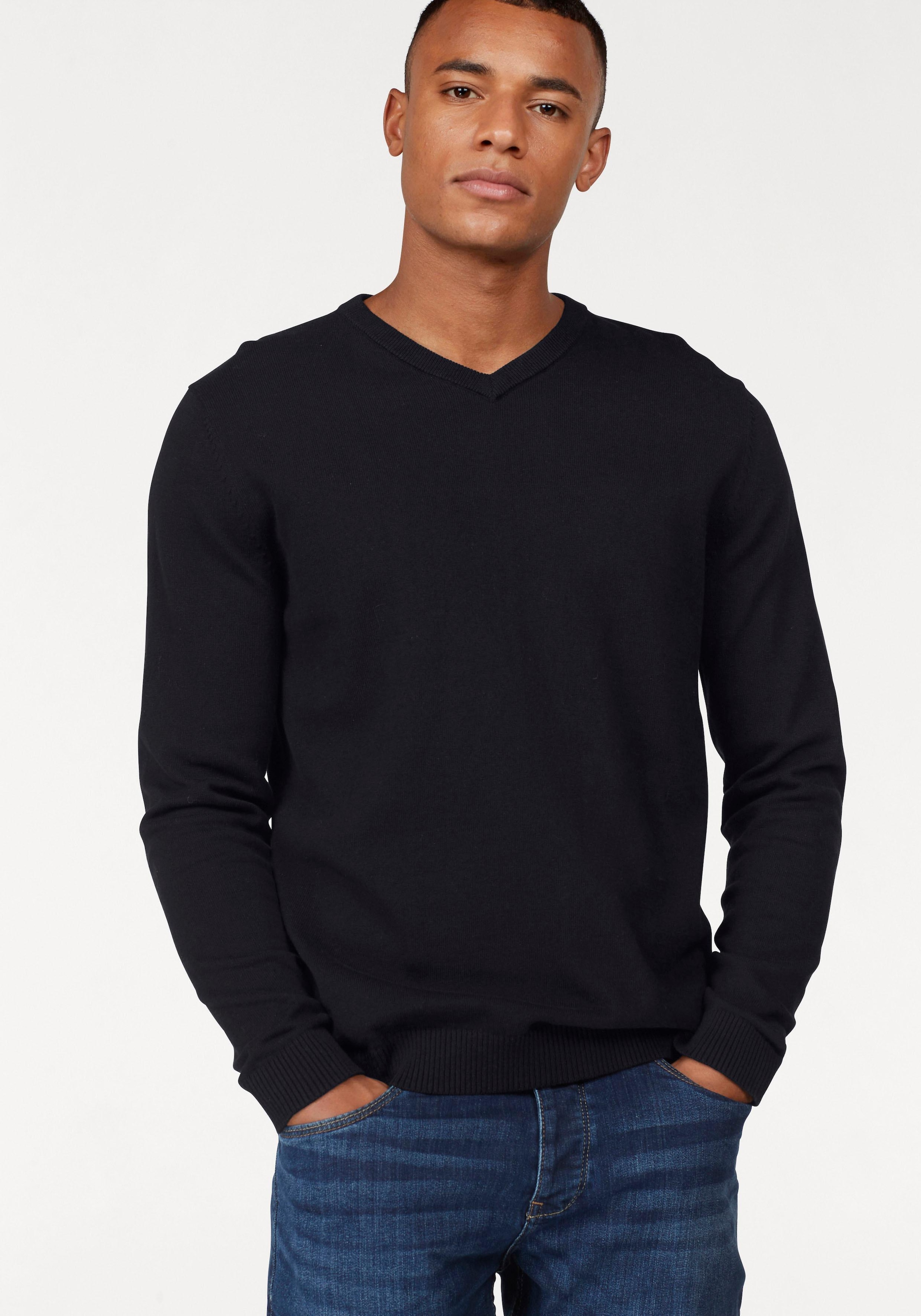 Jack & Jones V-Ausschnitt-Pullover »JJEBASIC KNIT V-NECK«