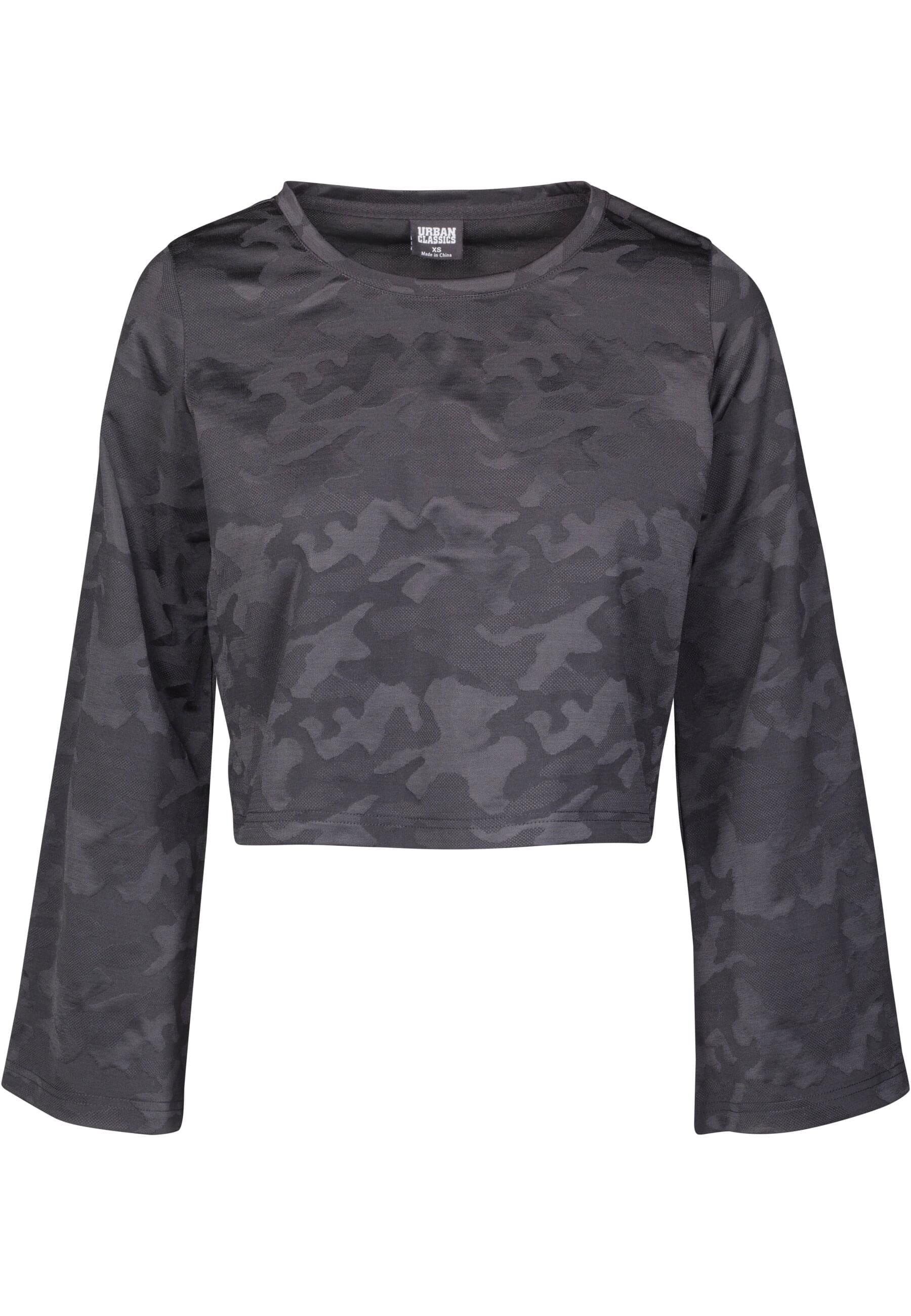 URBAN CLASSICS T-Shirt »Urban Classics Damen Ladies Short Jacquard Camo L/S«, (1 tlg.)