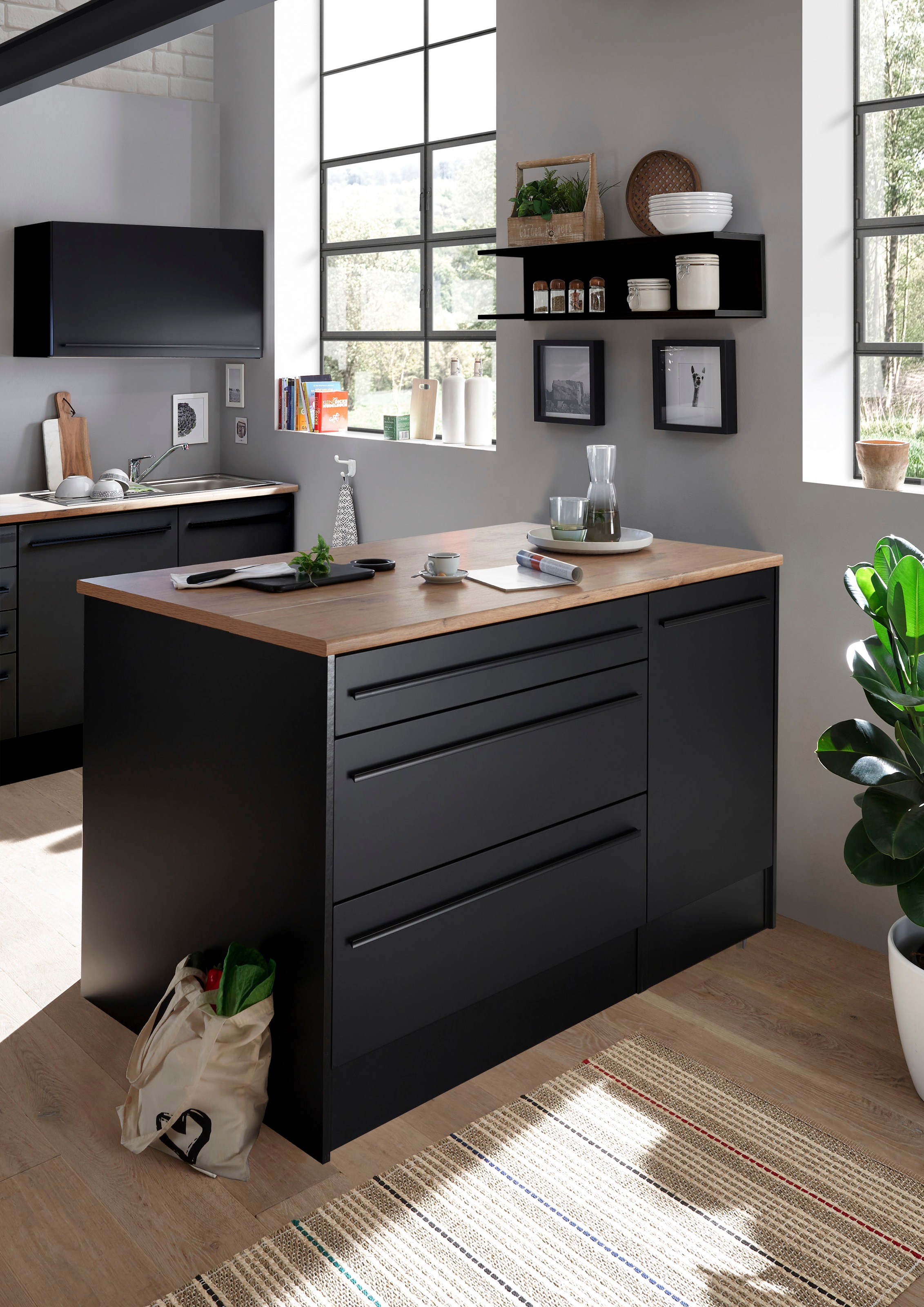 BASIC by Balculina Kücheninsel "Jazz Kücheninsel" Breite 145 cm, Türen und günstig online kaufen