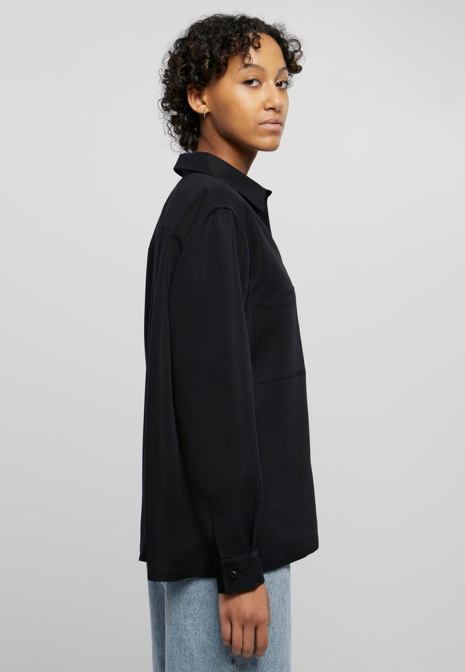 URBAN CLASSICS Langarmhemd »Urban Classics Damen Ladies Oversized Twill Shirt«