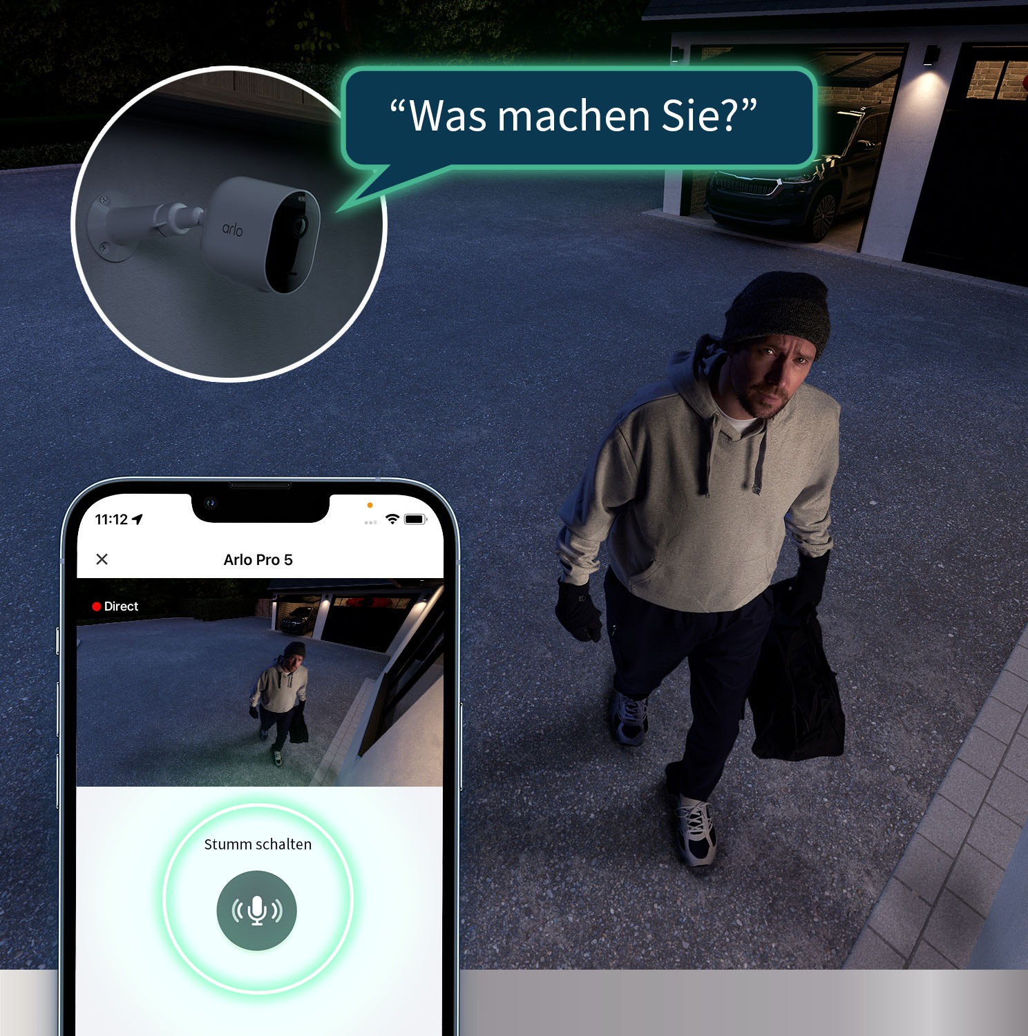 ARLO Überwachungskamera »Pro 5 2K+ Spotlight (3er Set)«, Außenbereich, (Packung, 3 tlg.)