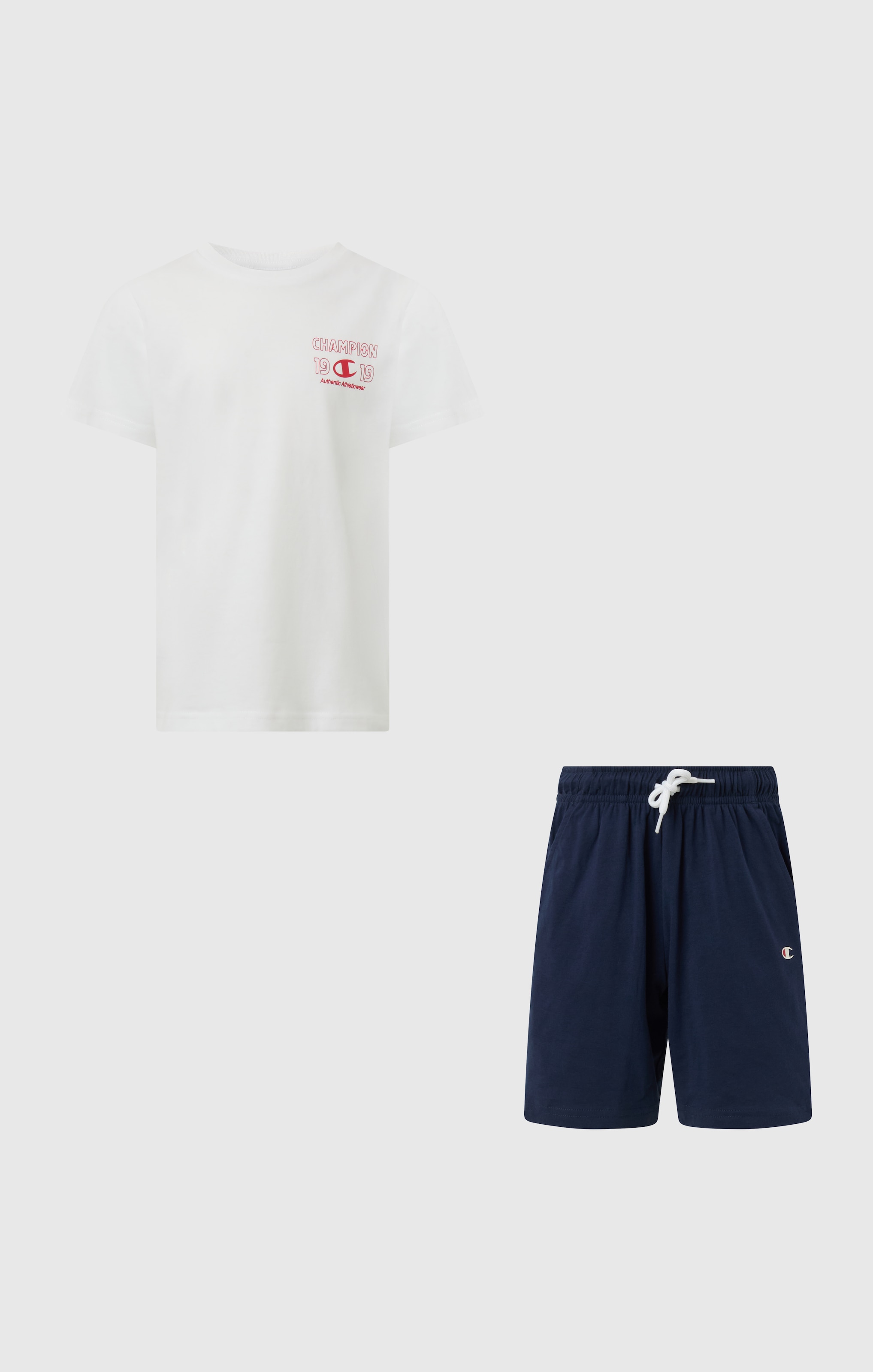 Champion T-Shirt & Shorts »Graphic T-Shirt and Shorts Set« 2 tlg. für sportliche Aktivitäten, sportlicher Stil