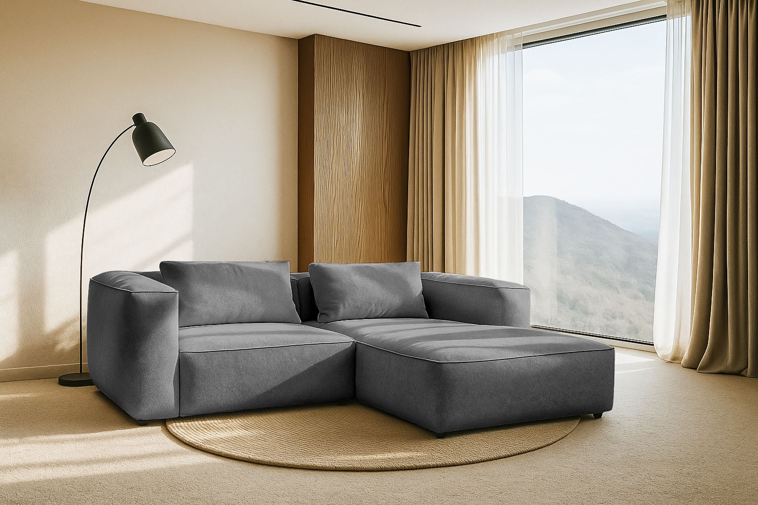 Home affaire Ecksofa "Tvinnet" Breite 228 cm, extra tiefe Sitzfläche, kubis günstig online kaufen