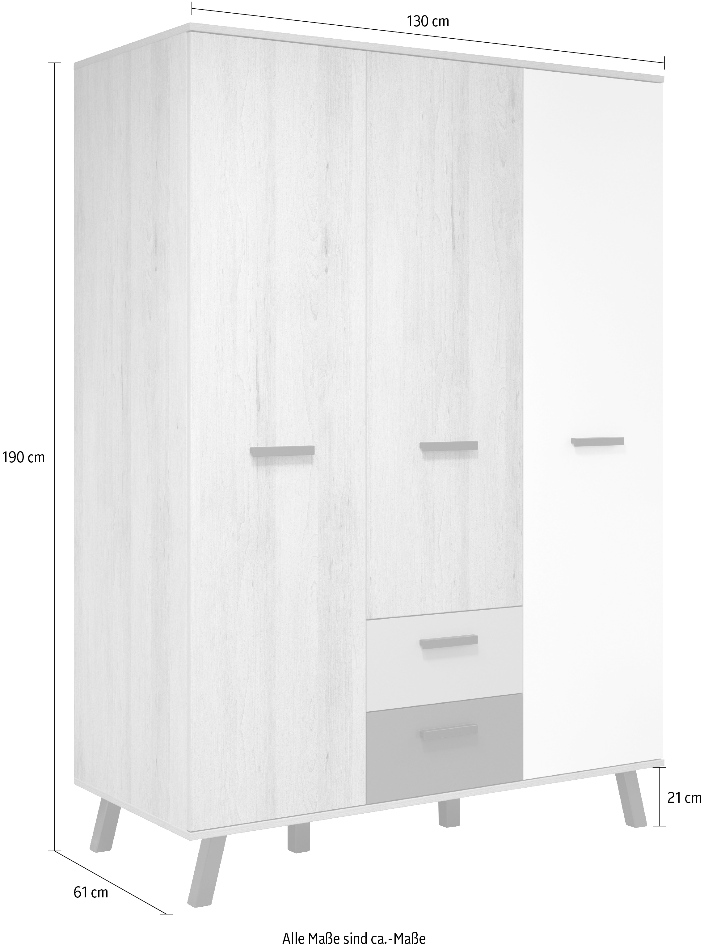 trendteam Kleiderschrank »Mats«, Front oder Blau Rosa wechselbar teilweise BAUR | 