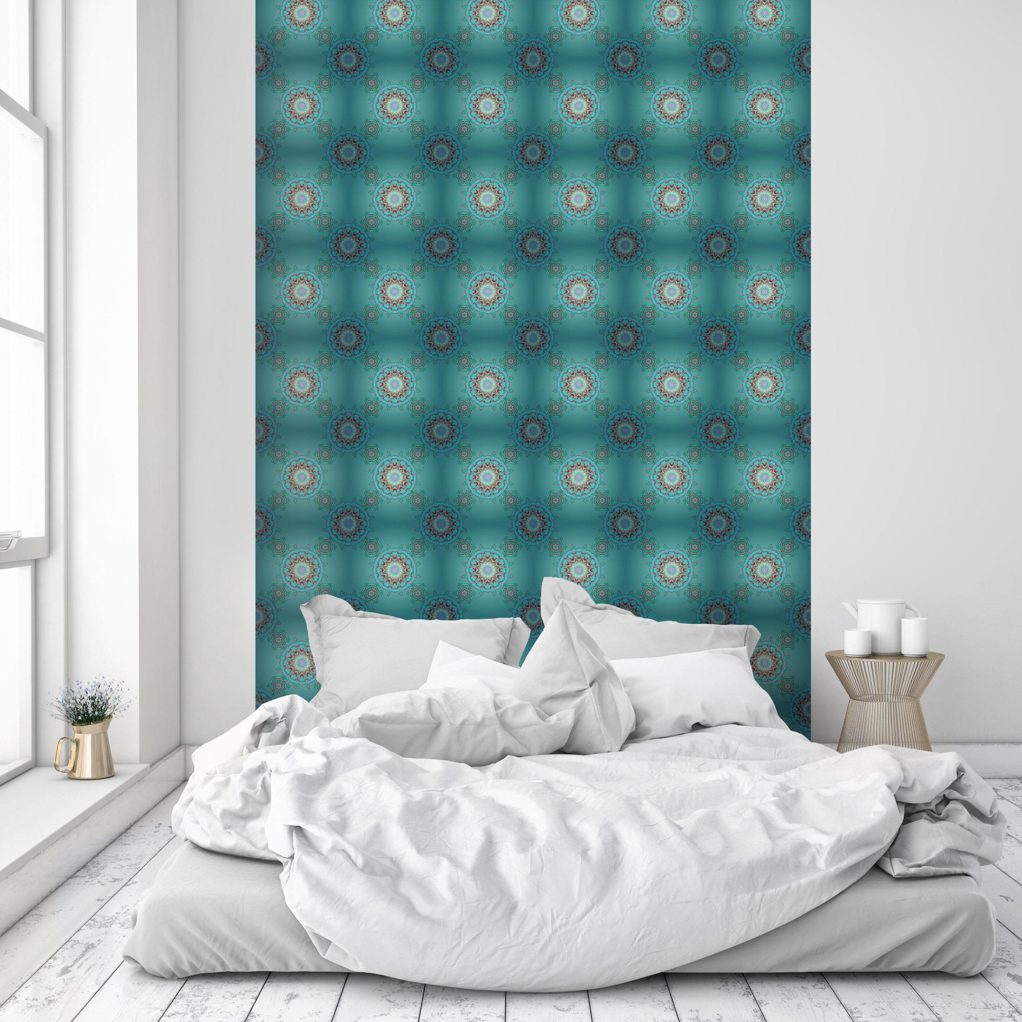 queence Vinyltapete »Danielle«, bedruckt-Motiv-gemustert-3D-Optik-gepunktet, 90x250cm, selbstklebend, kinderleichte Anbringung, Sticker