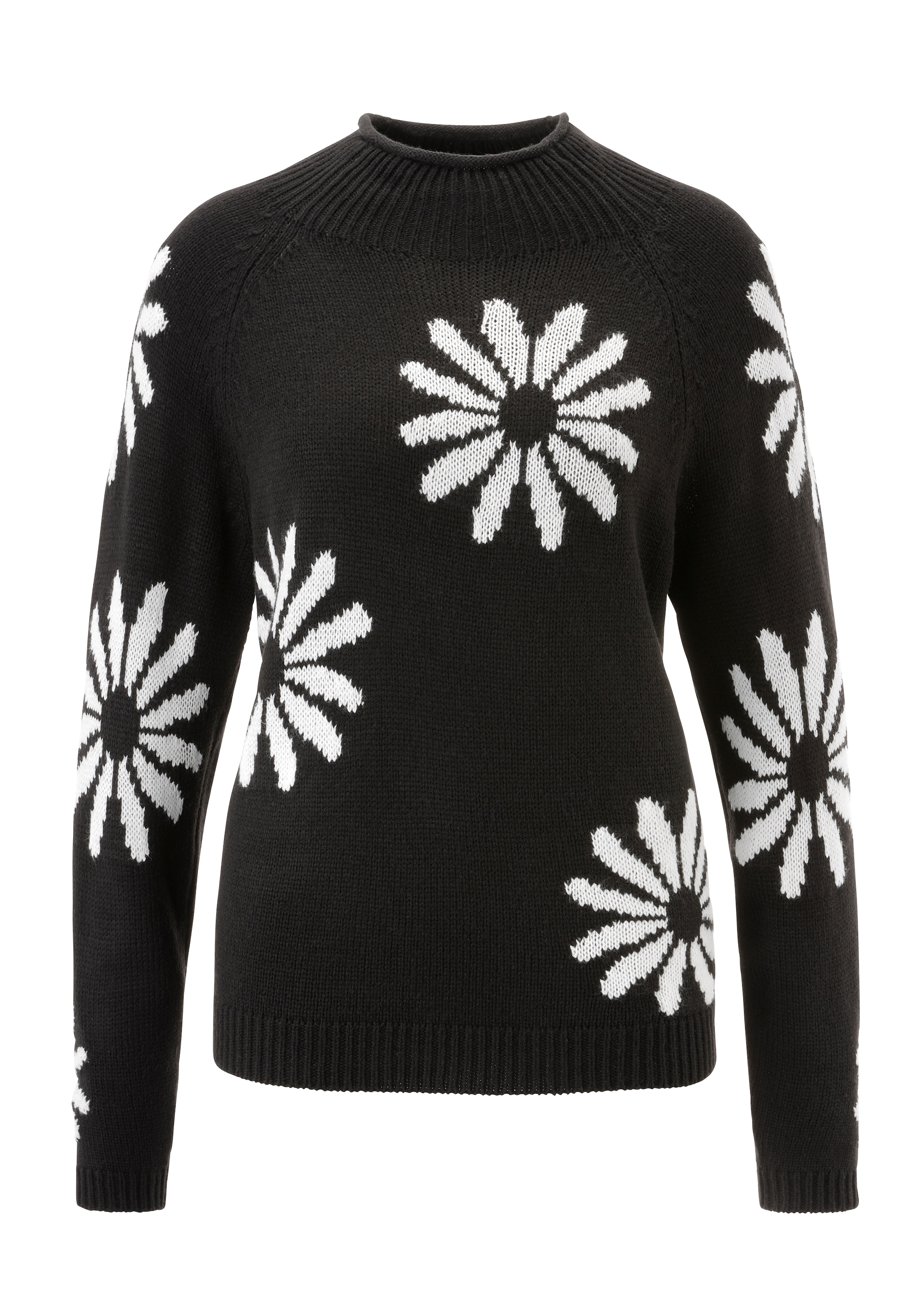 Aniston SELECTED Strickpullover mit großen, fantasievollen Blüten