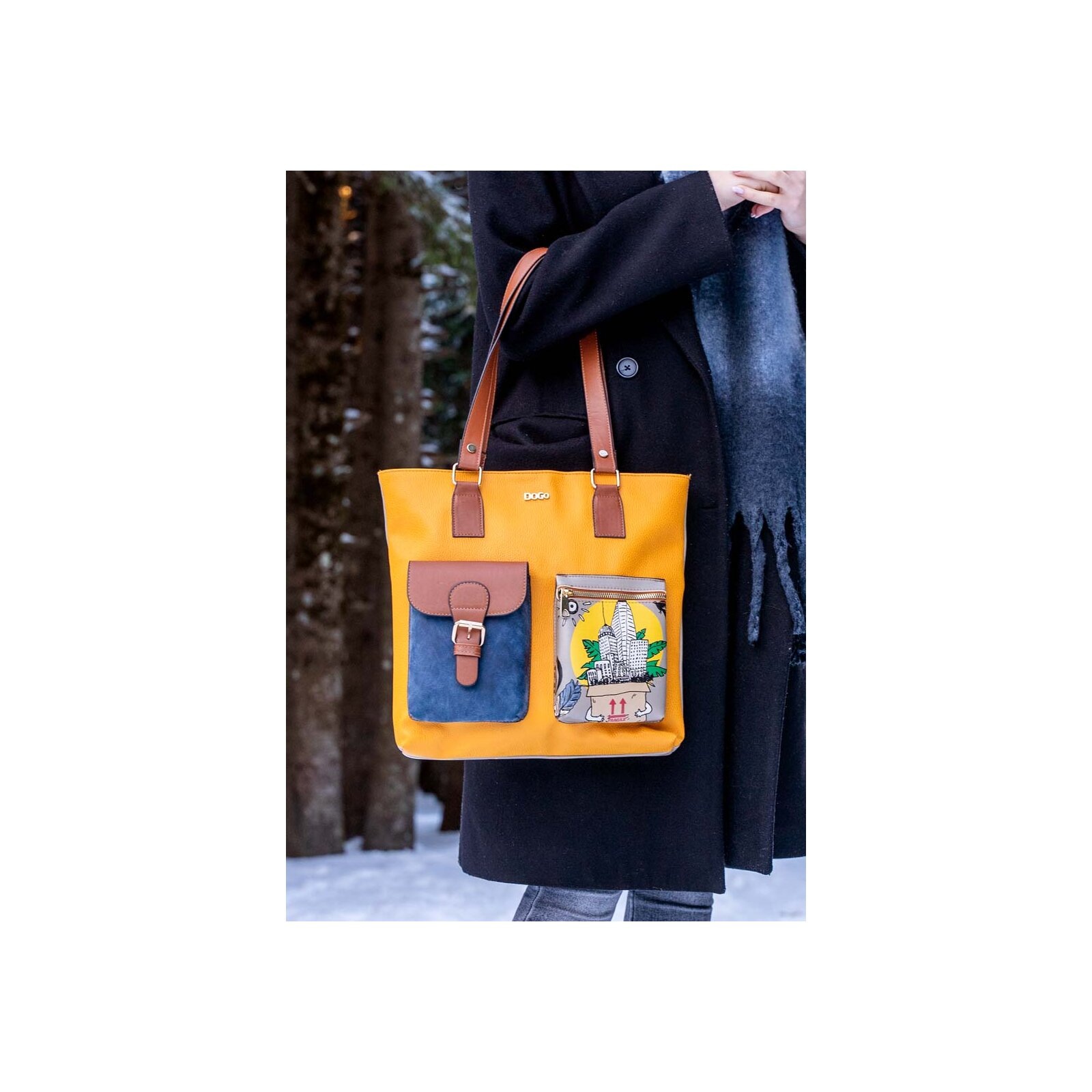 DOGO Umhängetasche »Multi Pocket Bag Fragile Damen Handtaschen (Fashion) / Neutral«, Vegan