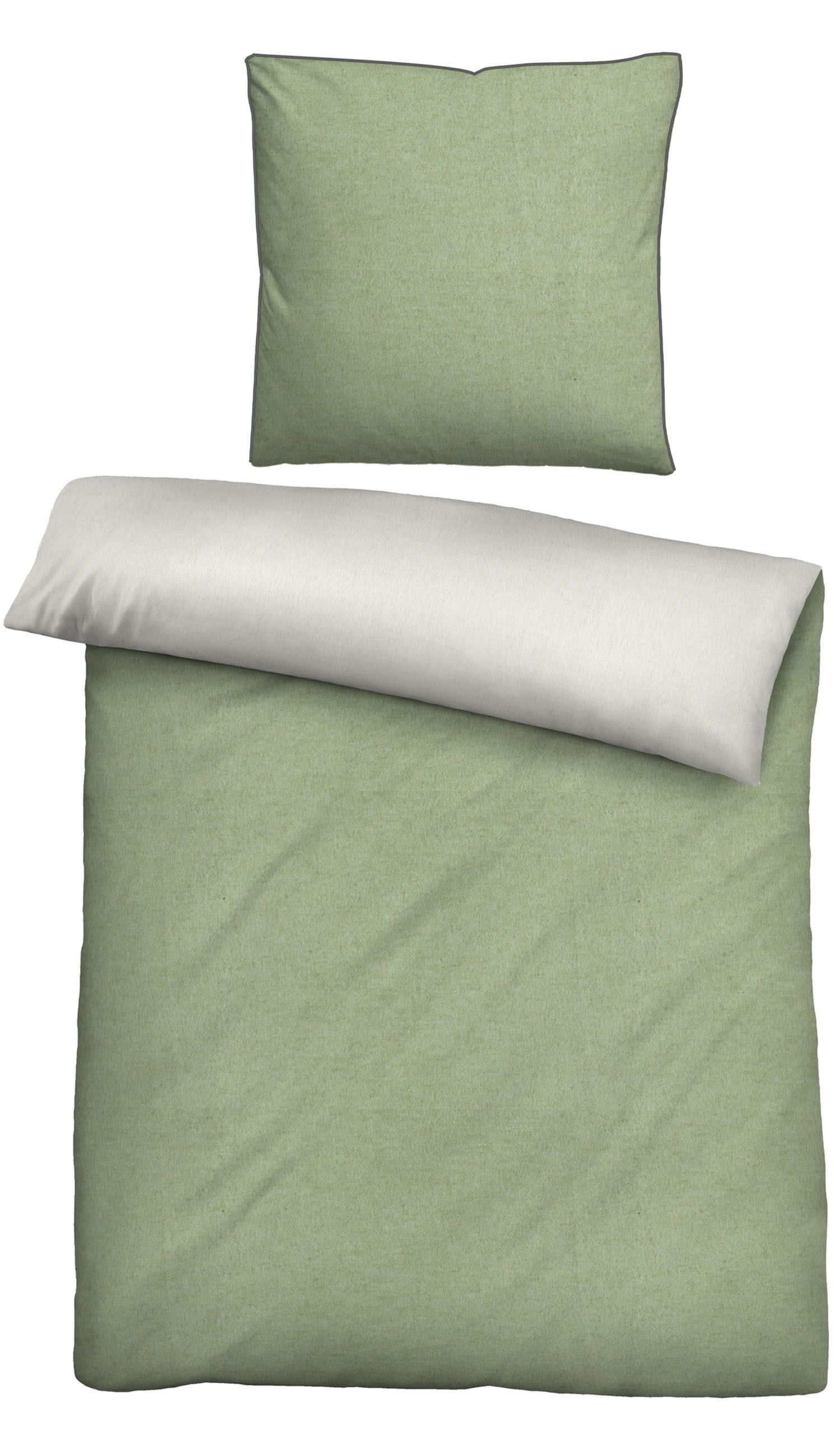 Biberna Wendebettwäsche "Hermal" 2 Stk. tlg. Flanell in Melangeoptik, Winte günstig online kaufen