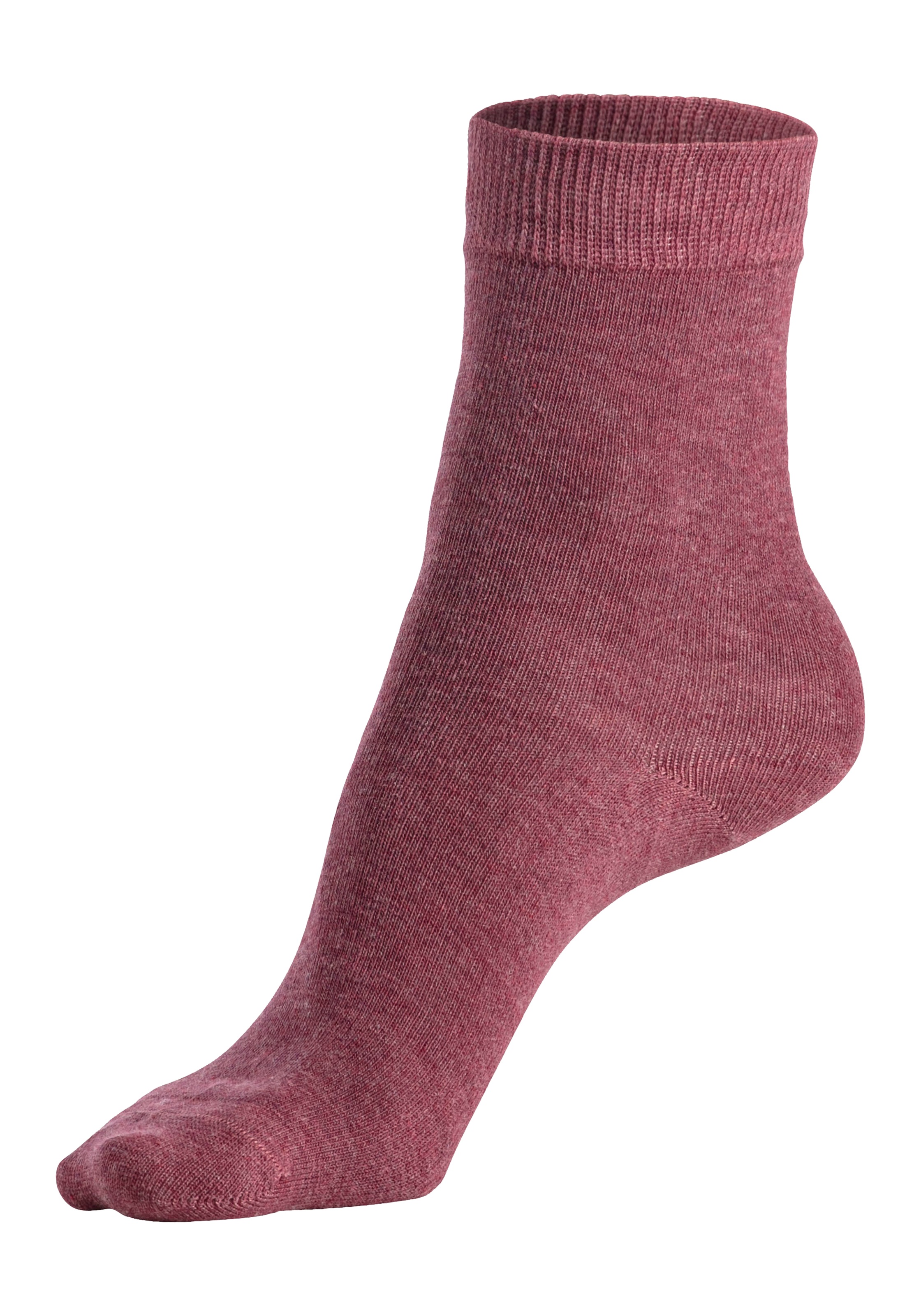 LASCANA Basicsocken, (Packung, 7 Paar), in bunten Melange-Farben