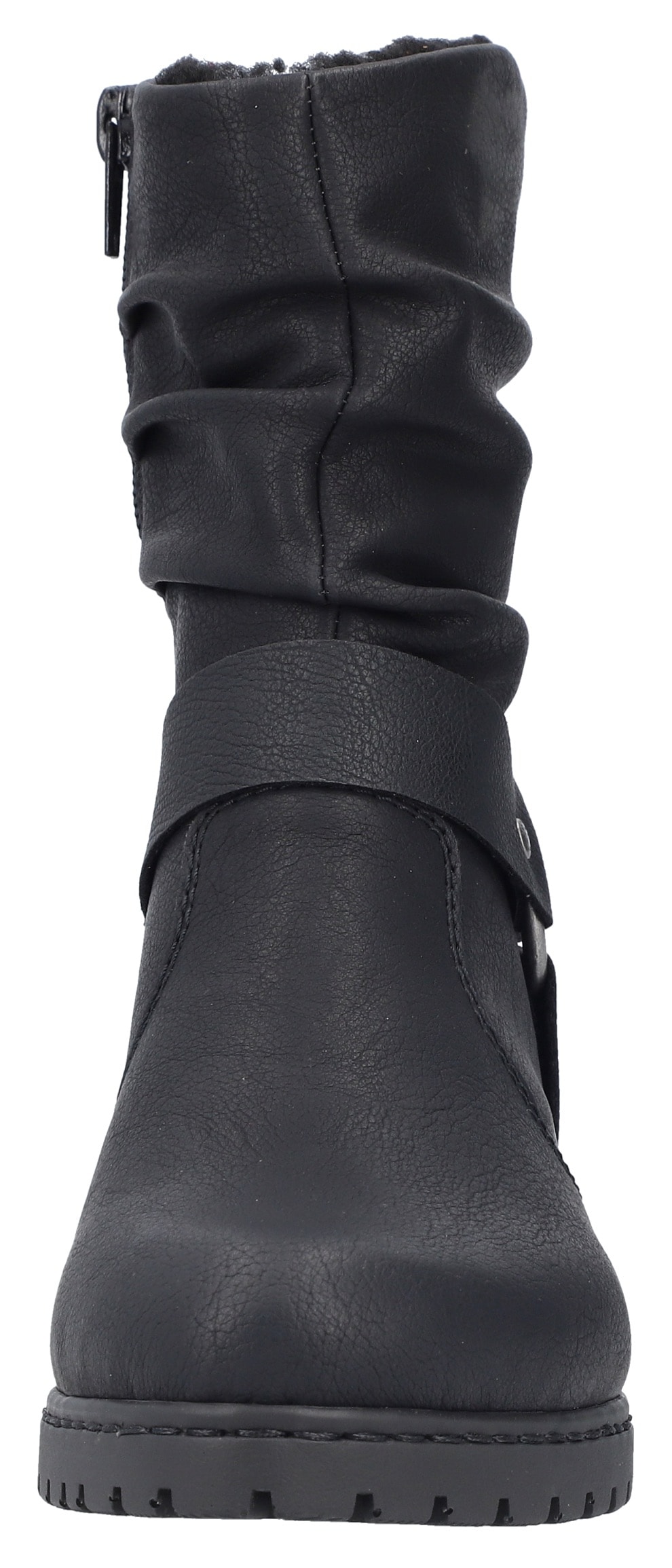 Rieker Winterstiefelette, Westernstiefelette, Cowboyboots, Blockabsatz, mit Zierriemen