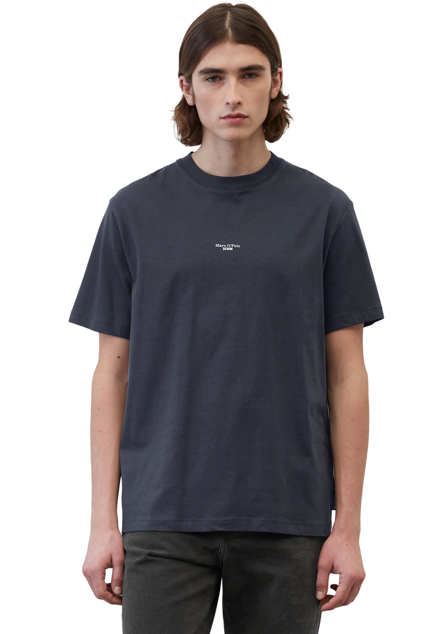 Marc O'Polo DENIM T-Shirt, mit Labeling vorne mittig