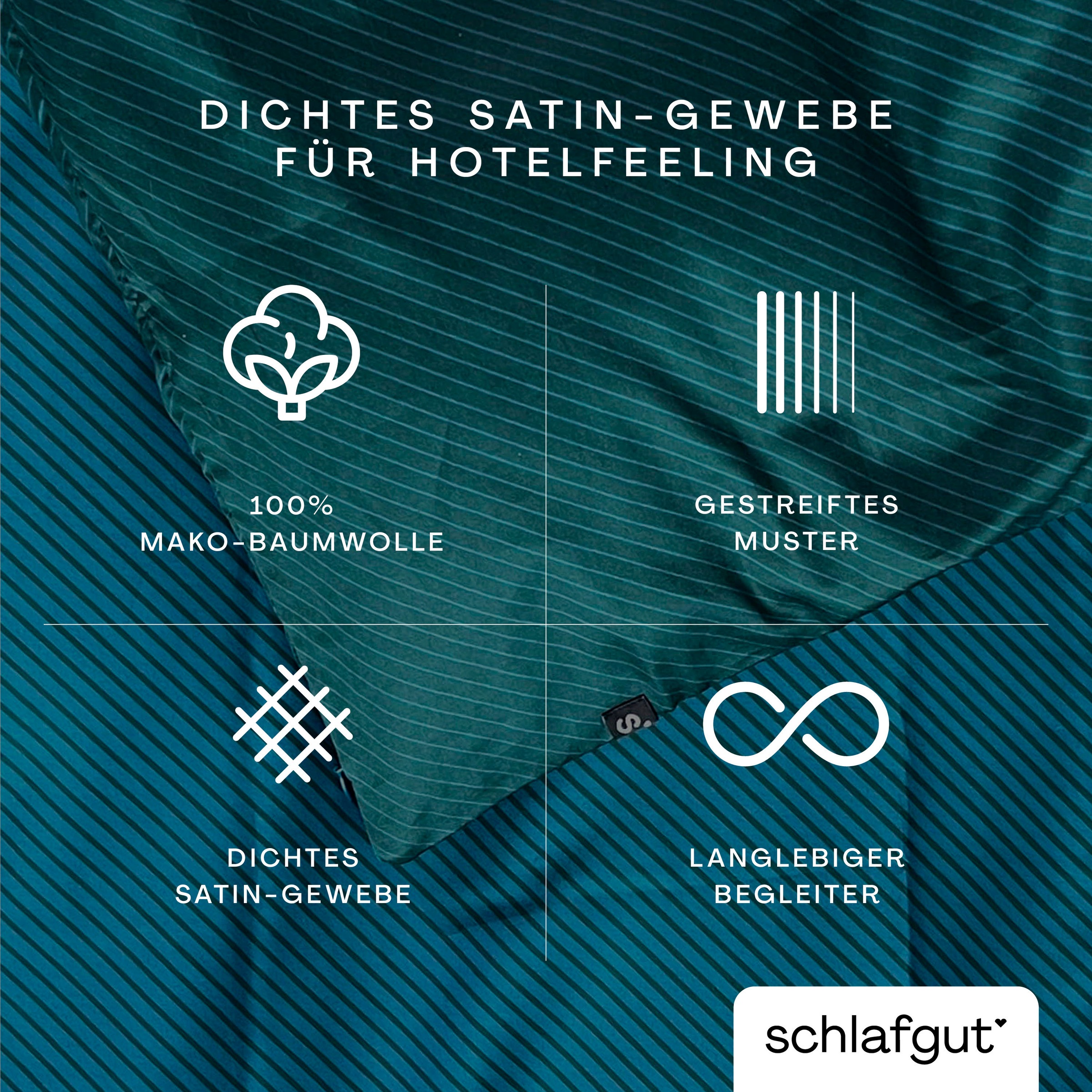 Schlafgut Bettbezug »Woven Satin Fade mit feinen Streifen«, (1 St.), mit Farbverlauf, Mix & Match: passender Kissenbezug erhältlich