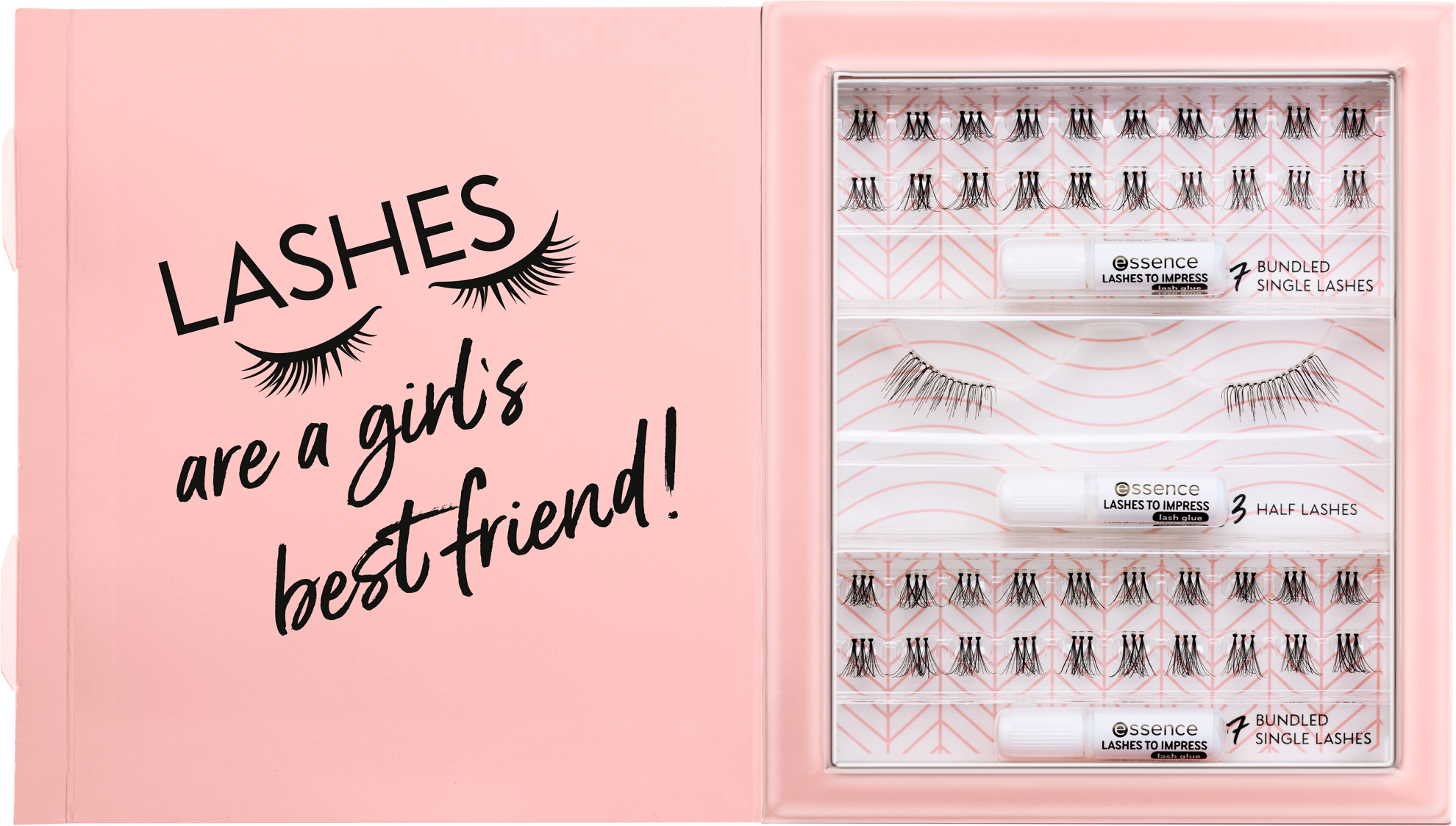 Essence Einzelwimpern »3x LASHES TO IMPRESS false lashes set 01«, (Set, 3 tlg.)