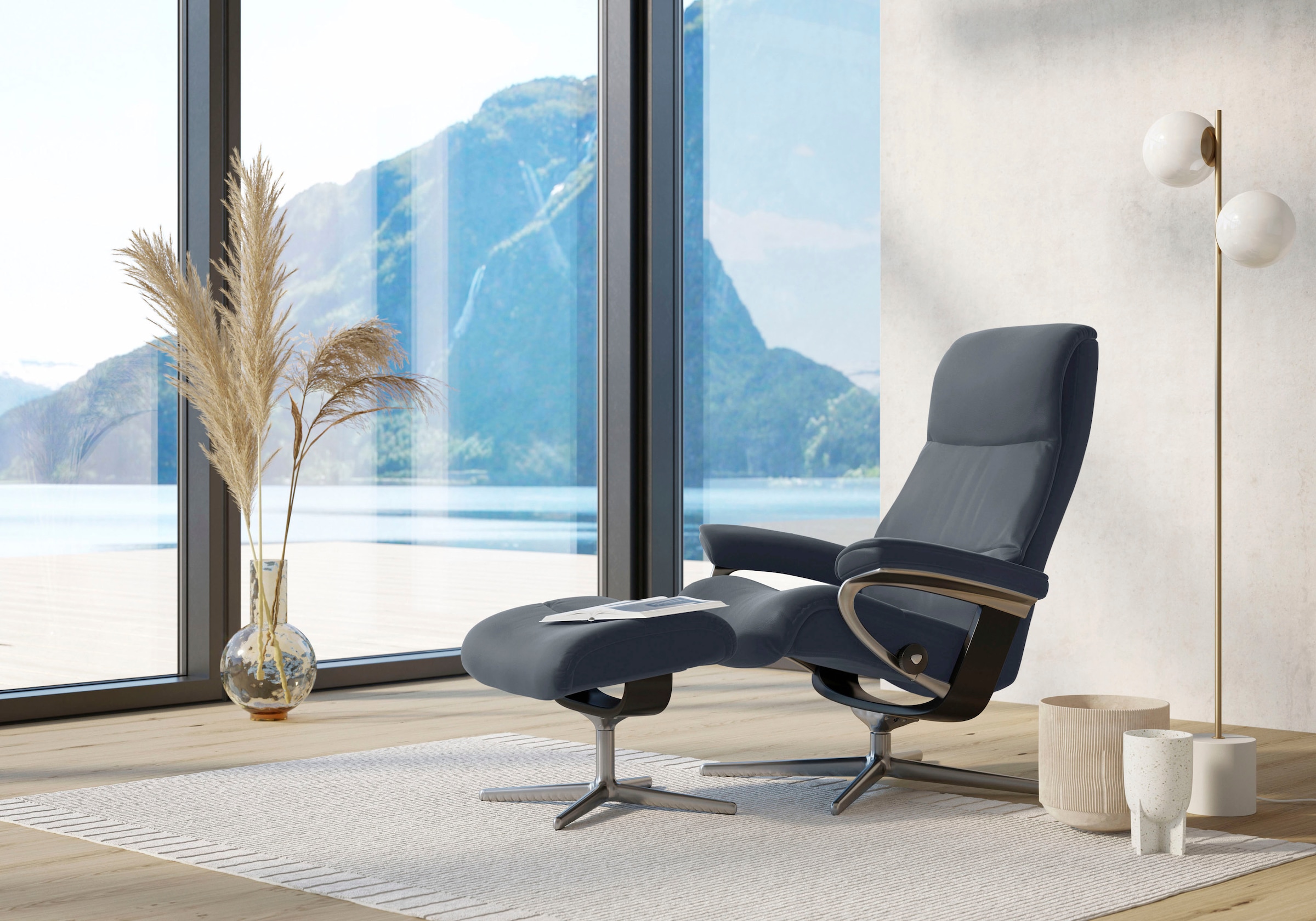 Stressless Relaxsessel "View", mit Cross Base, Größe S, M & L, Holzakzent S günstig online kaufen