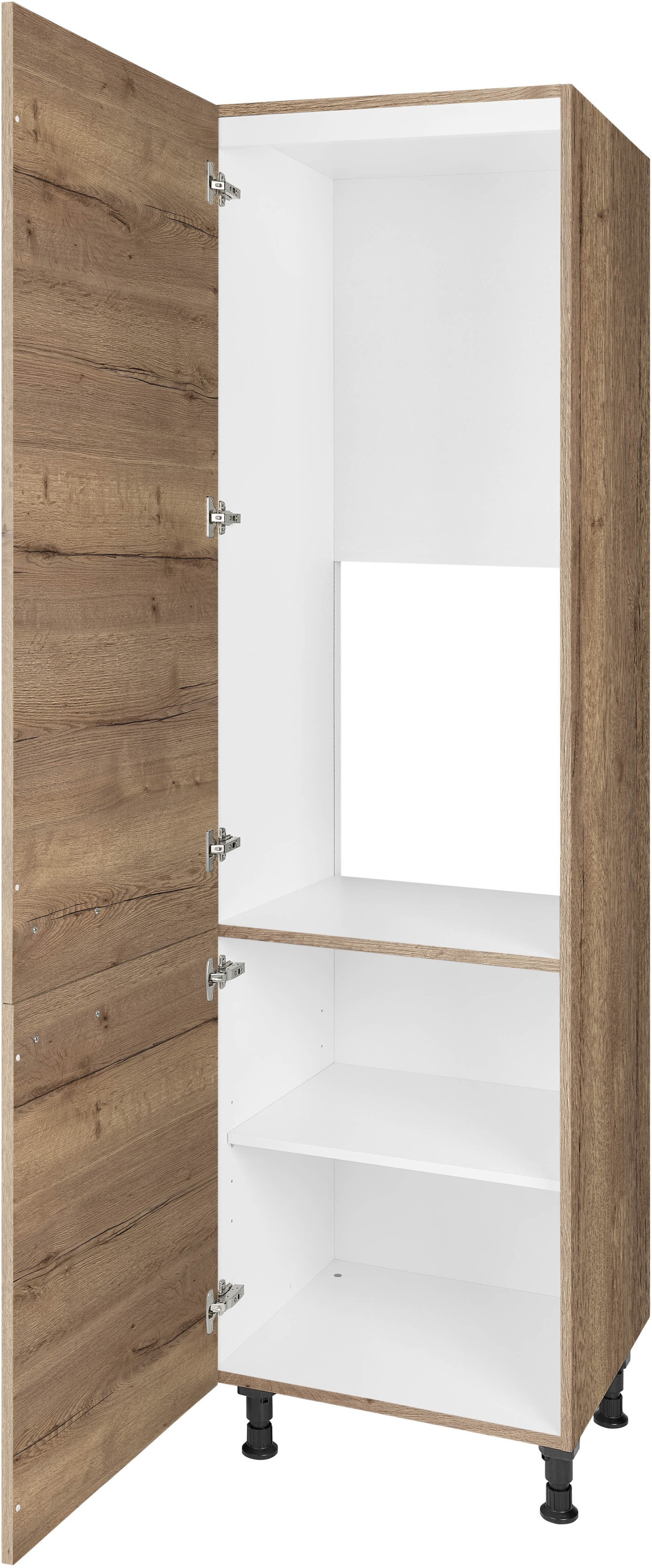 nobilia® Kühlumbauschrank »"Structura", mit zwei Türen und zusätzlichem Einlegeboden,«, vormontiert, Ausrichtung wählbar, Breite/Höhe: 60/216,6 cm