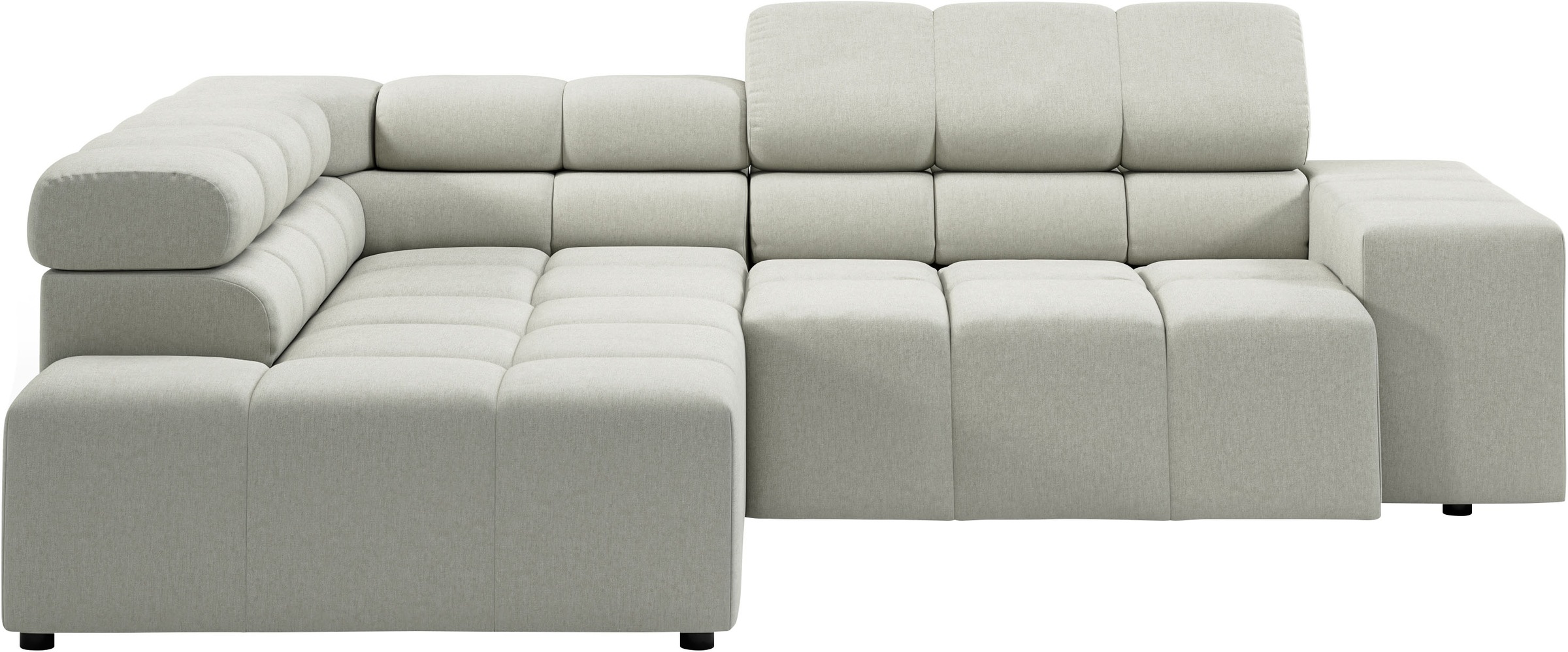 INOSIGN Ecksofa »Ancona, incl. Kopfteilverstellung + 3 Zierkissen, L-Form, bequem«, wahlweise motorische Sitztiefenverstellung, B/T(H: 249/215/70 cm