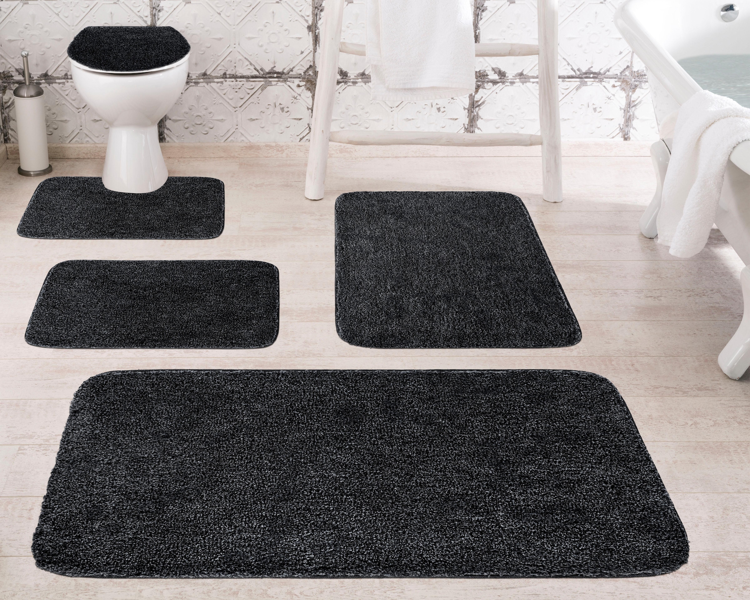 Grund Badematte »Melange«, rutschhemmend beschichtet, fußbodenheizungsgeeignet, besonders dichter Flor