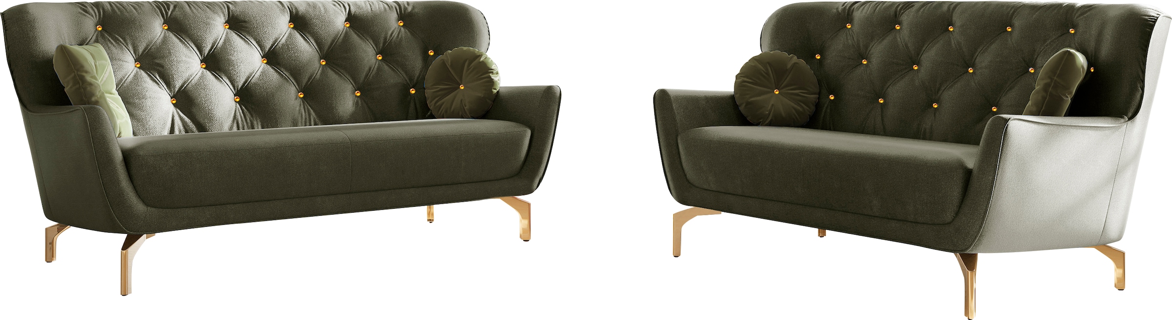 sit&more Polstergarnitur "Orient 3" 2 Stk. tlg. inkl. 4 Zierkissen mit Stra günstig online kaufen