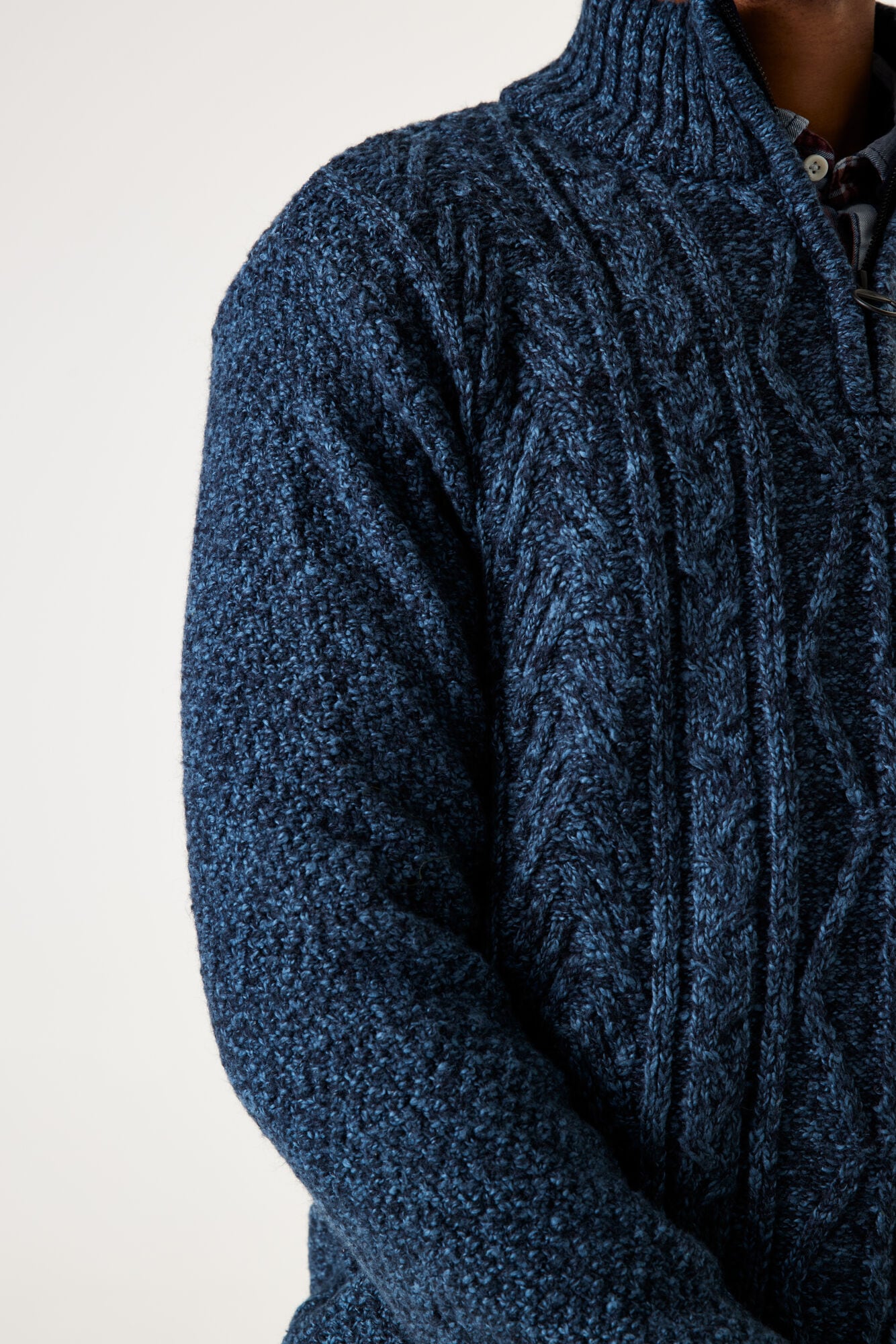 Garcia Strickpullover, mit Zipper und Zopfmuster