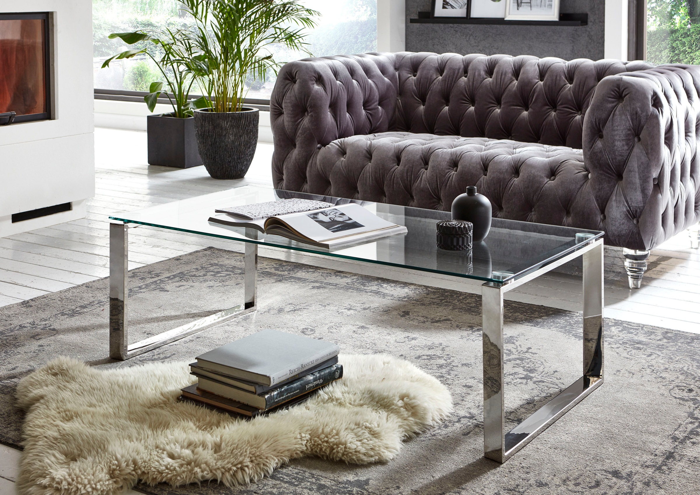 HAKU Couchtisch »Sofatisch, Wohnzimmertisch« 1 Stk. tlg. rechteckig - aus Metall Silber B/T/H 120/60/40 cm