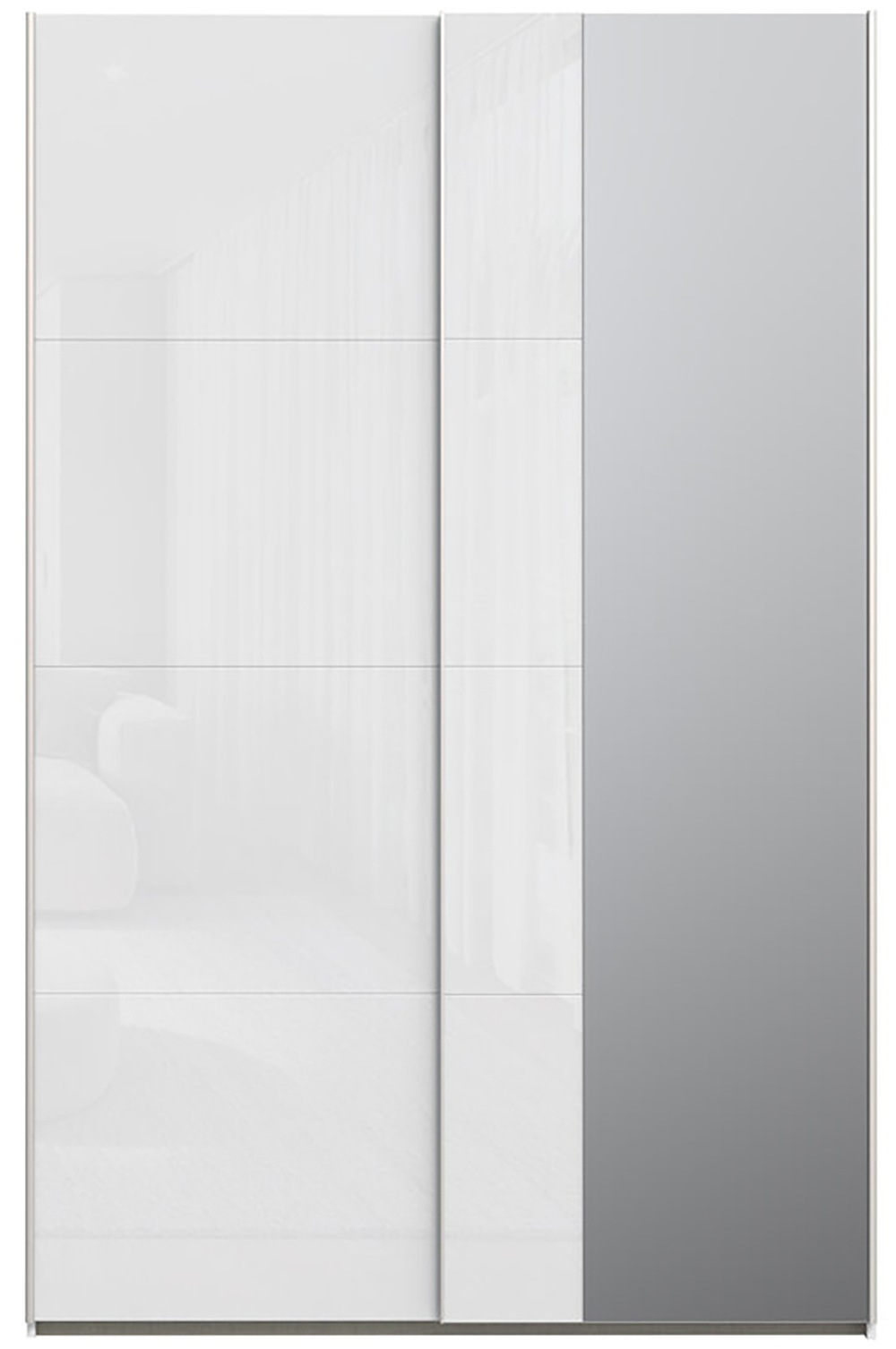 FORTE Schwebetürenschrank »Fittio. Made in Europe, 2 Schiebetüren, modernes Design«, Höhe 2,35 mtr, stehende Montage, Spiegel