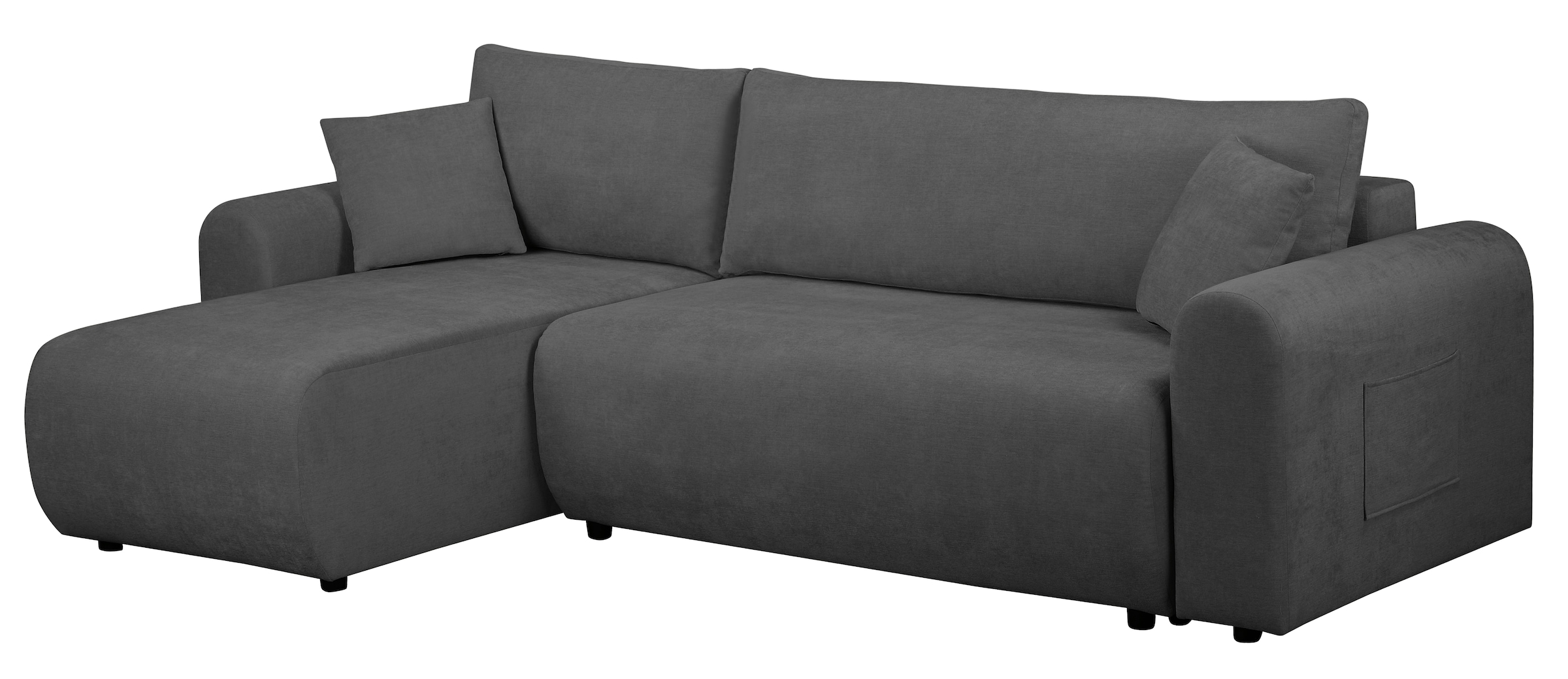 OTTO home Ecksofa »JONAA, 241cm, L-Form, Schlafsofa, Boxspringfederung, Dauerschläfer« 133/200cm, Recamiere links/rechts, Bettkasten, Cord u. Struktur