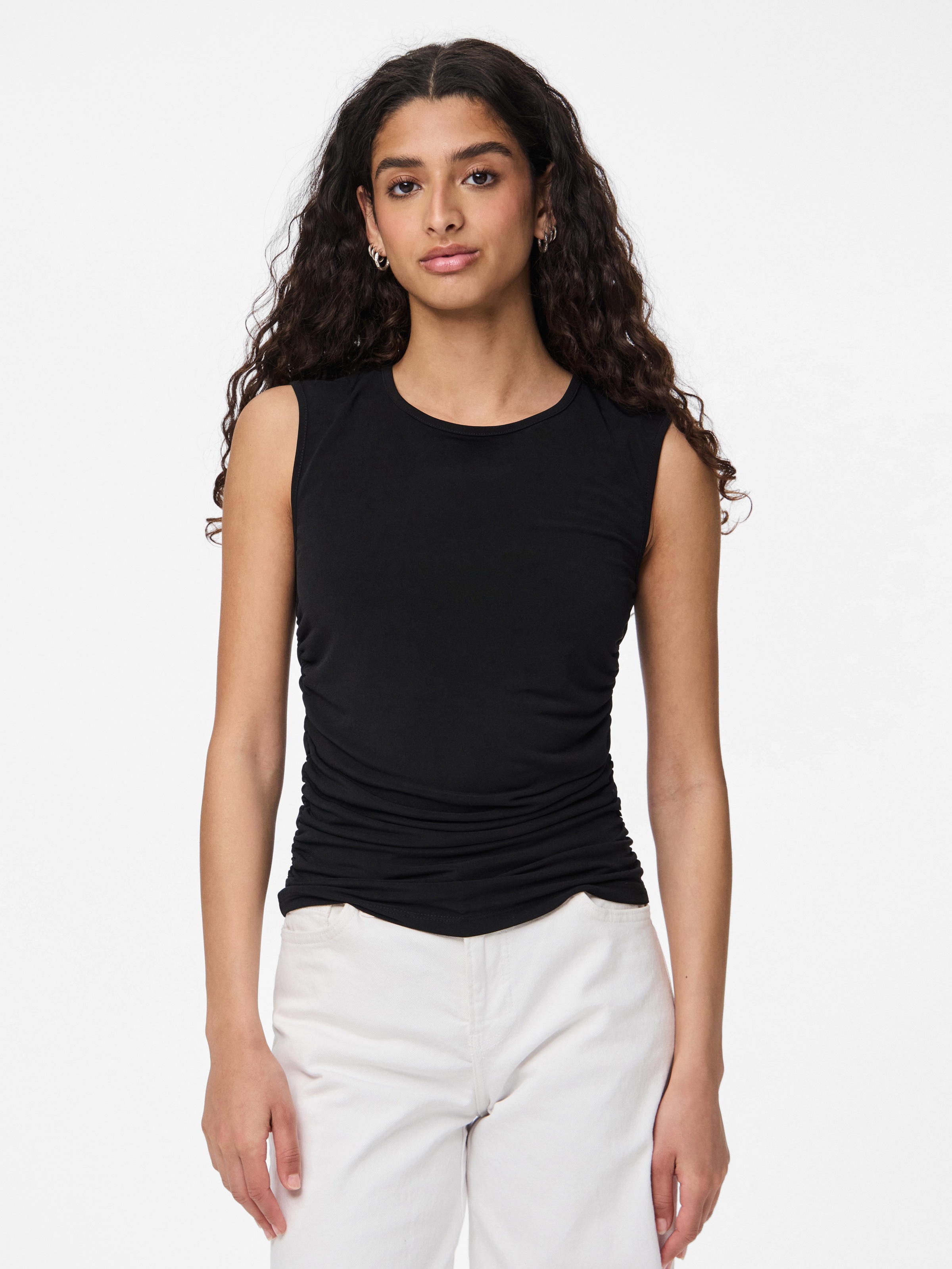 pieces Shirttop "PCMADISON SL RUCHING TOP NOOS BC" günstig online kaufen