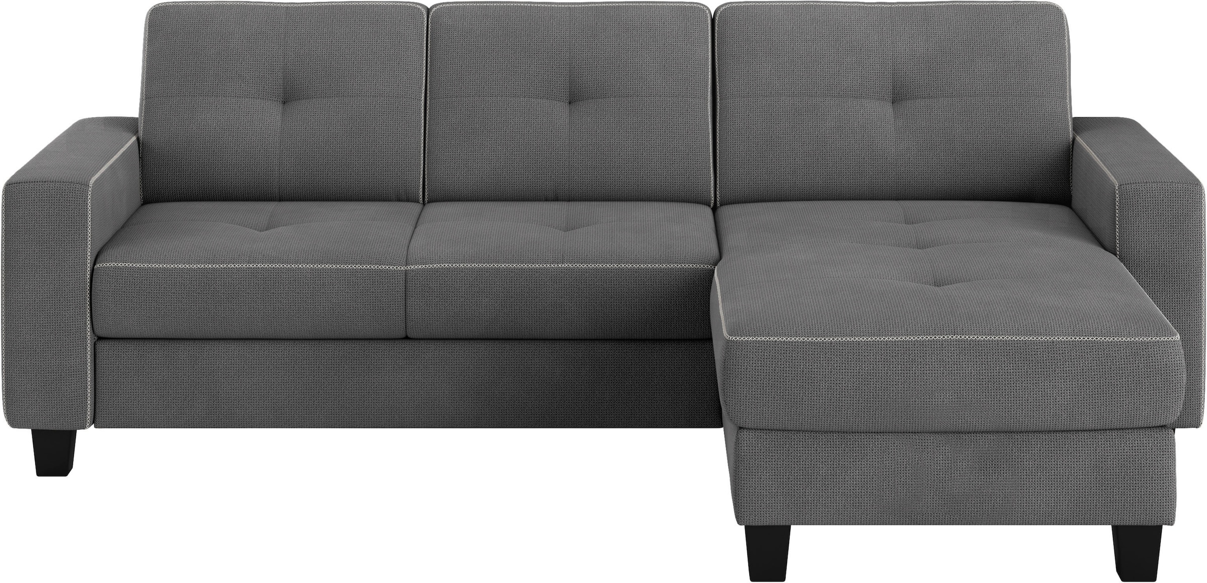 Places of Style Ecksofa »Varese L-Form«, wahlweise mit Bettfunktion und Bettkasten