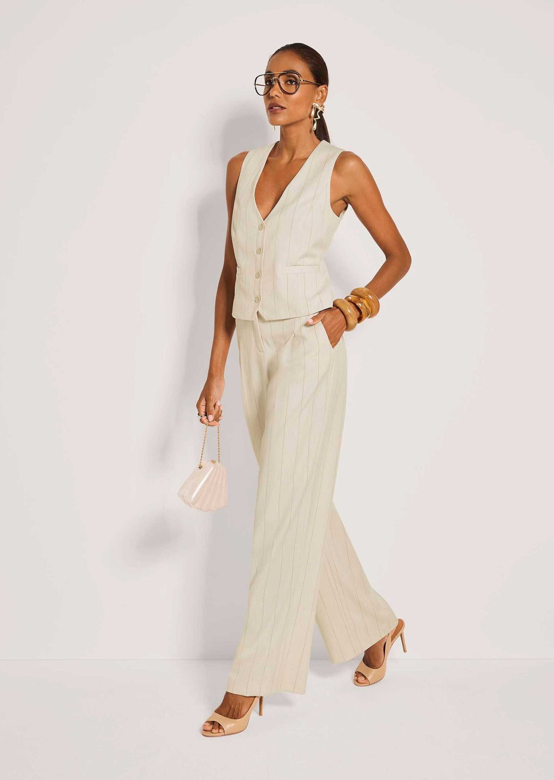 MADELEINE Kurzweste »Weste Elegante Nadelstreifen-Weste mit Knöpfen«