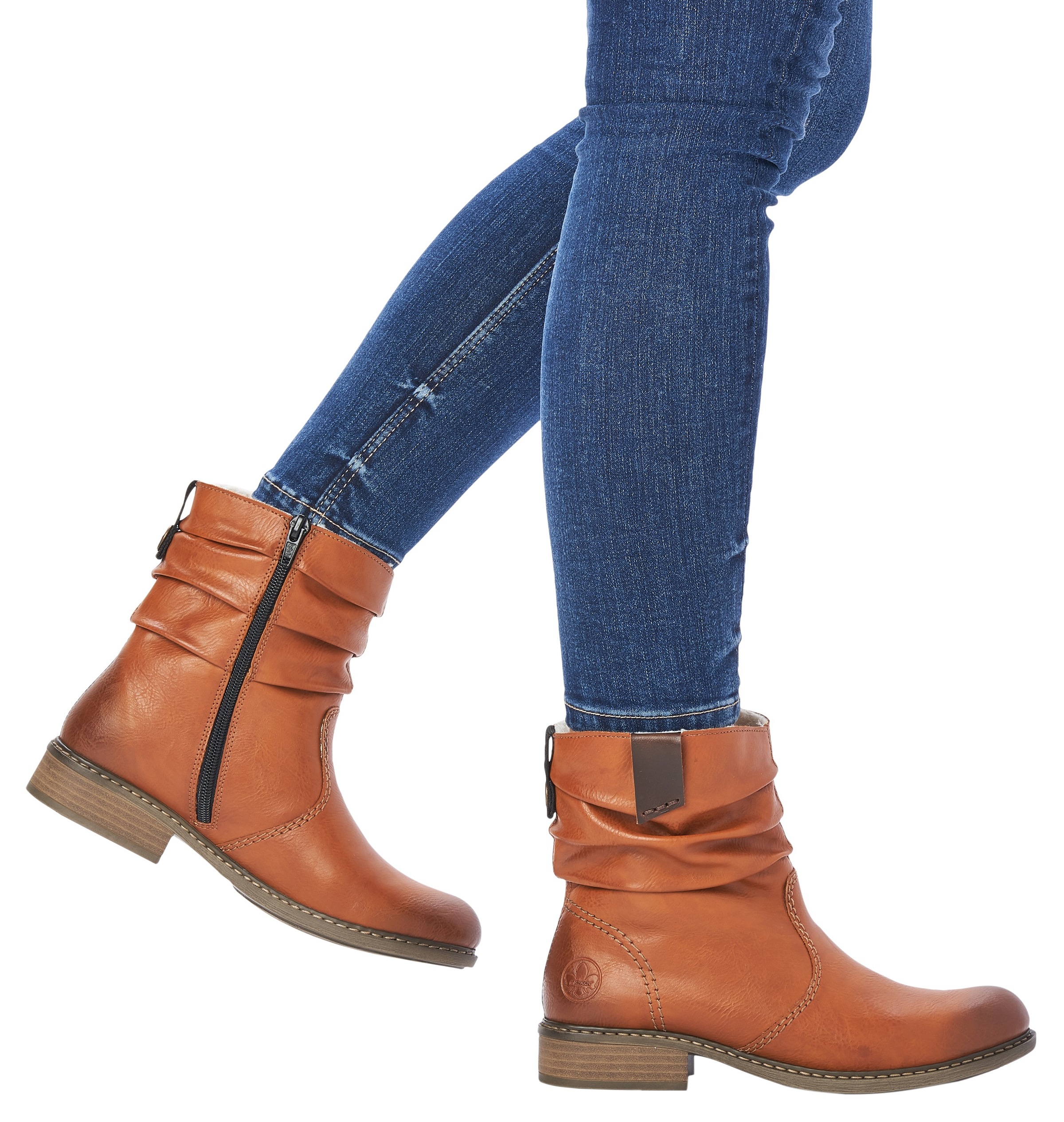 Thumbnail - Rieker Winterboots, Winterstiefelette, Blockabsatz, Warmfutter, geraffter slouchy Schaft