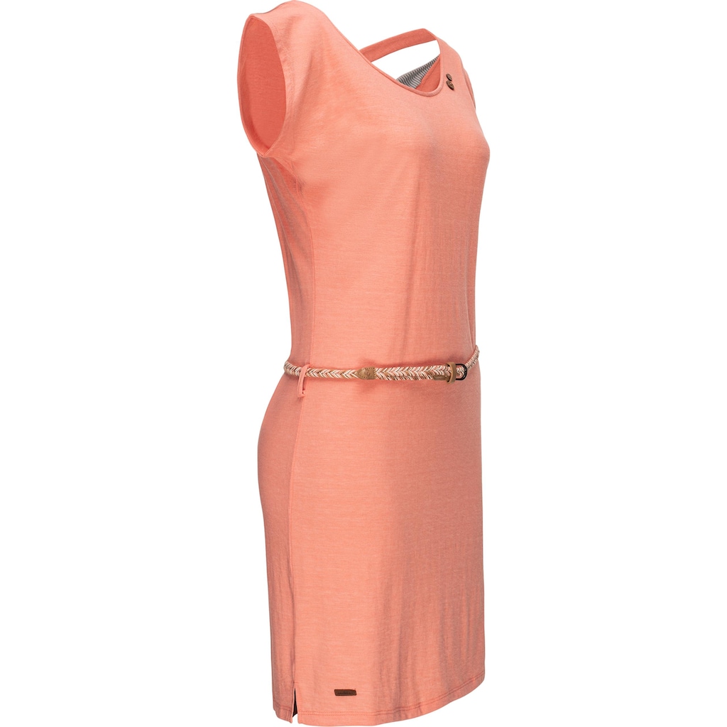 Damenmode Kleider Ragwear Sommerkleid »Sofia Dress II«, stylisches Kleid mit gekreuztem Rückenausschnitt pfirsich