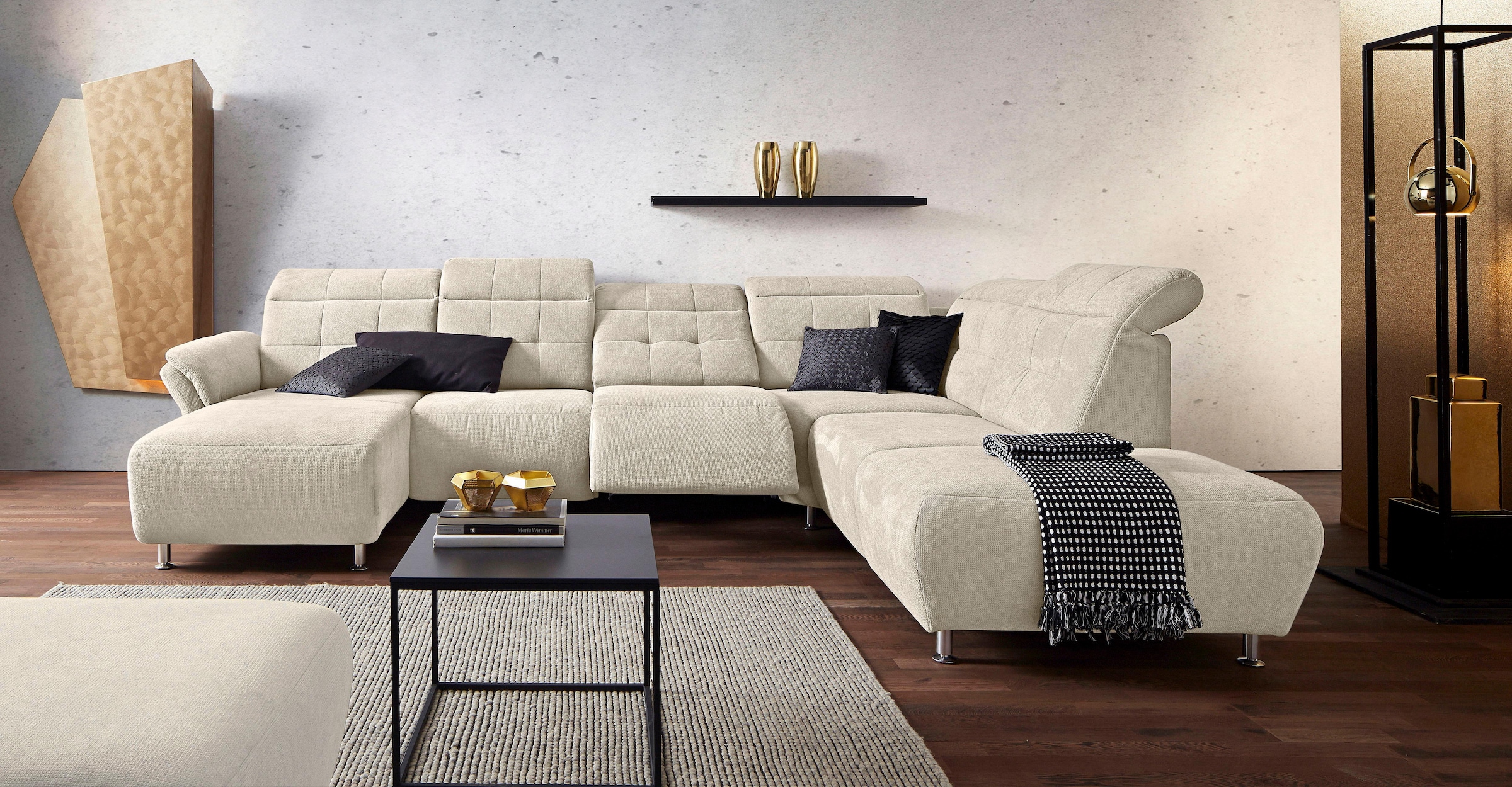 Home affaire Wohnlandschaft "Manhattan U-Form" 2 Sitze mit elektrischer Rel günstig online kaufen