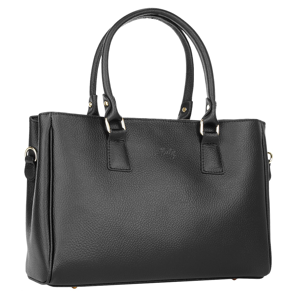 Cluty Henkeltasche, echt Leder, Made in Italy