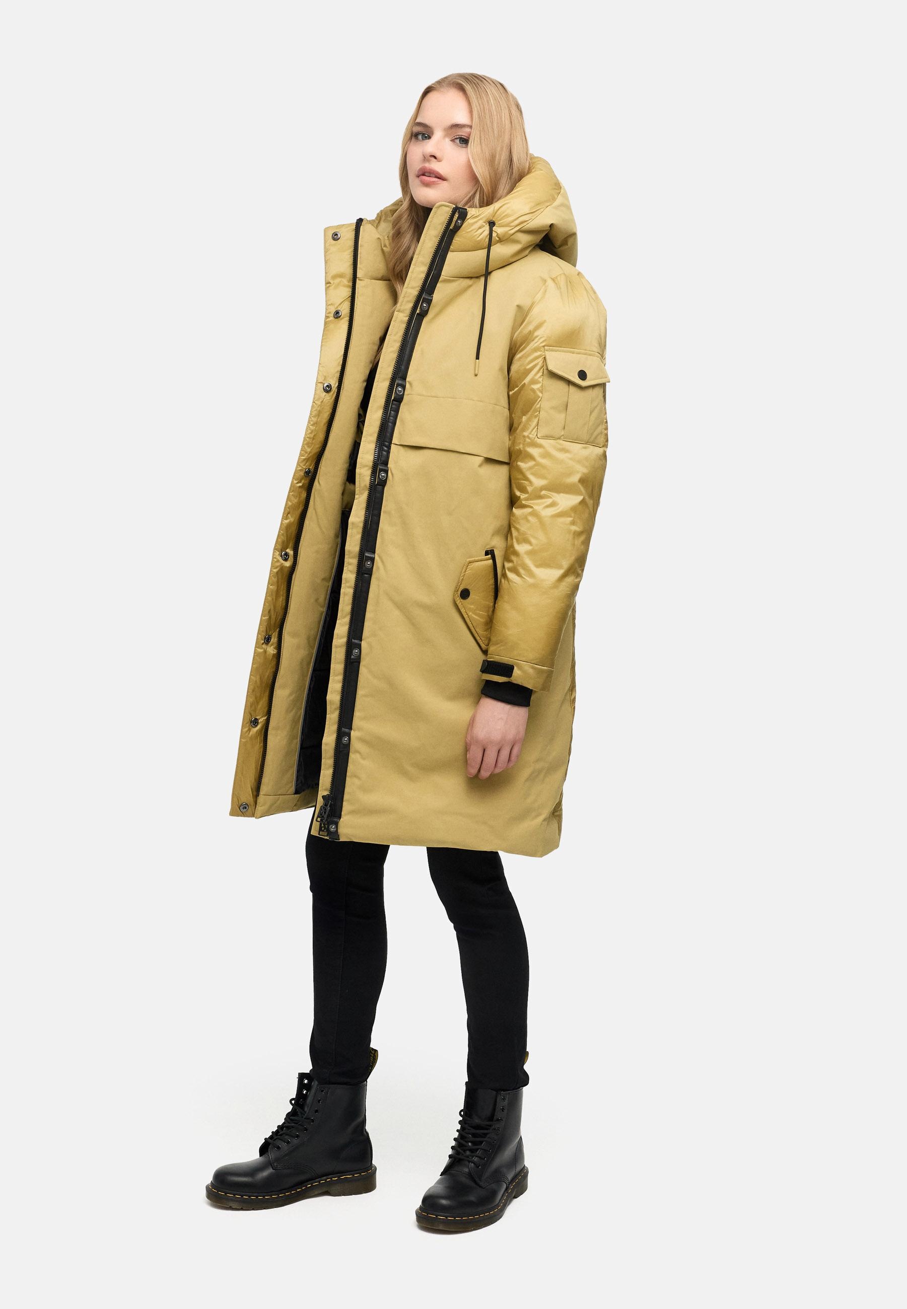 Navahoo Funktionsmantel »Peakstorm 14« Modischer Damen Wintermantel aus Materialmix