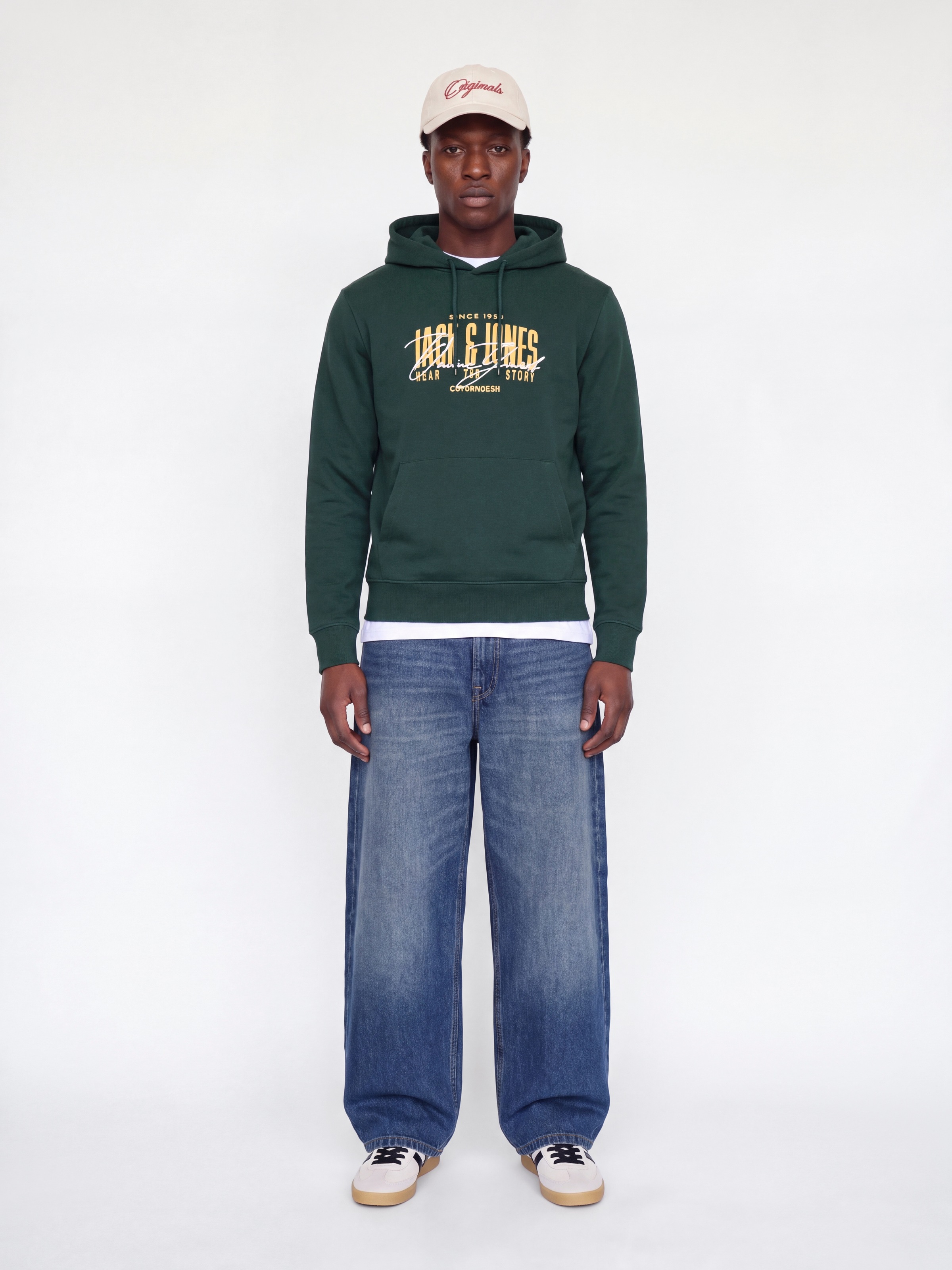 Jack & Jones Kapuzensweatshirt »JJAERO SWEAT HOOD«, Materialmix, regular fit
