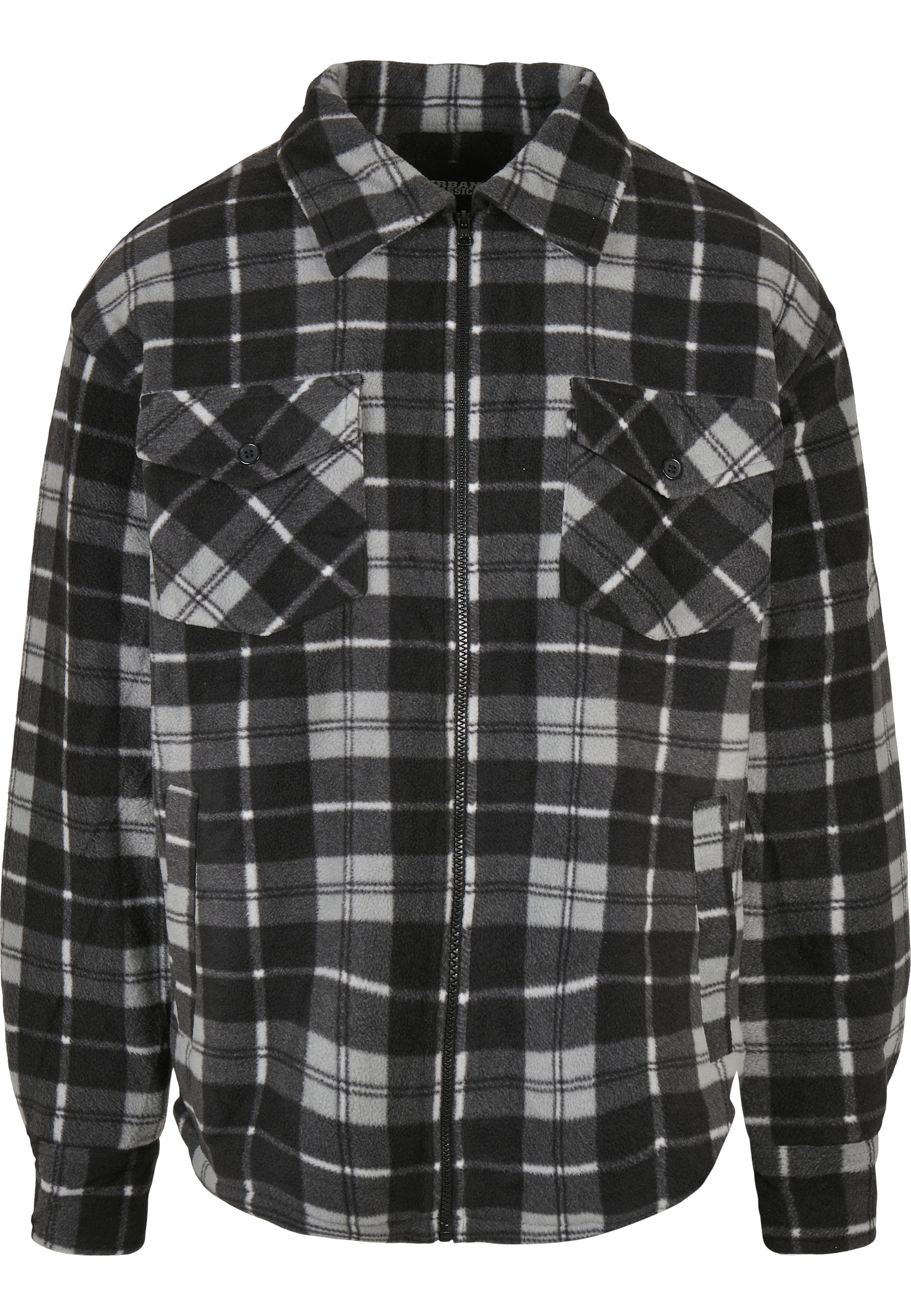 URBAN CLASSICS Allwetterjacke "Urban Classics Herren Plaid Teddy Lined Shirt Jacket" 1 Stk. tlg. ohne Kapuze