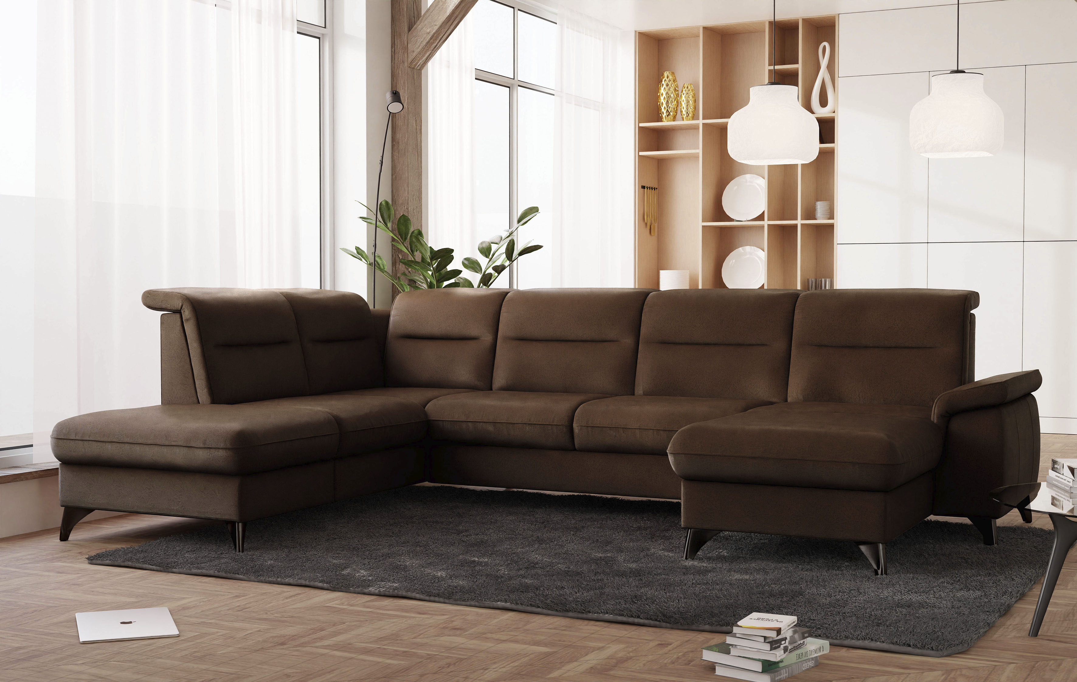sit&more Wohnlandschaft "Astoria U-Form" wahlweise mit motorischer Relaxfunktion
