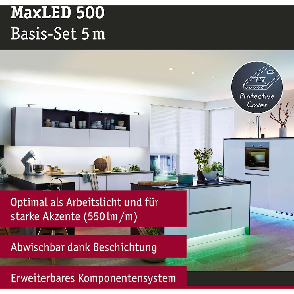 Paulmann LED-Streifen »MaxLED 500 RGBW Smart Home Zigbee 5m IP44 33W 2000lm beschichtet«, 1 St.-flammig