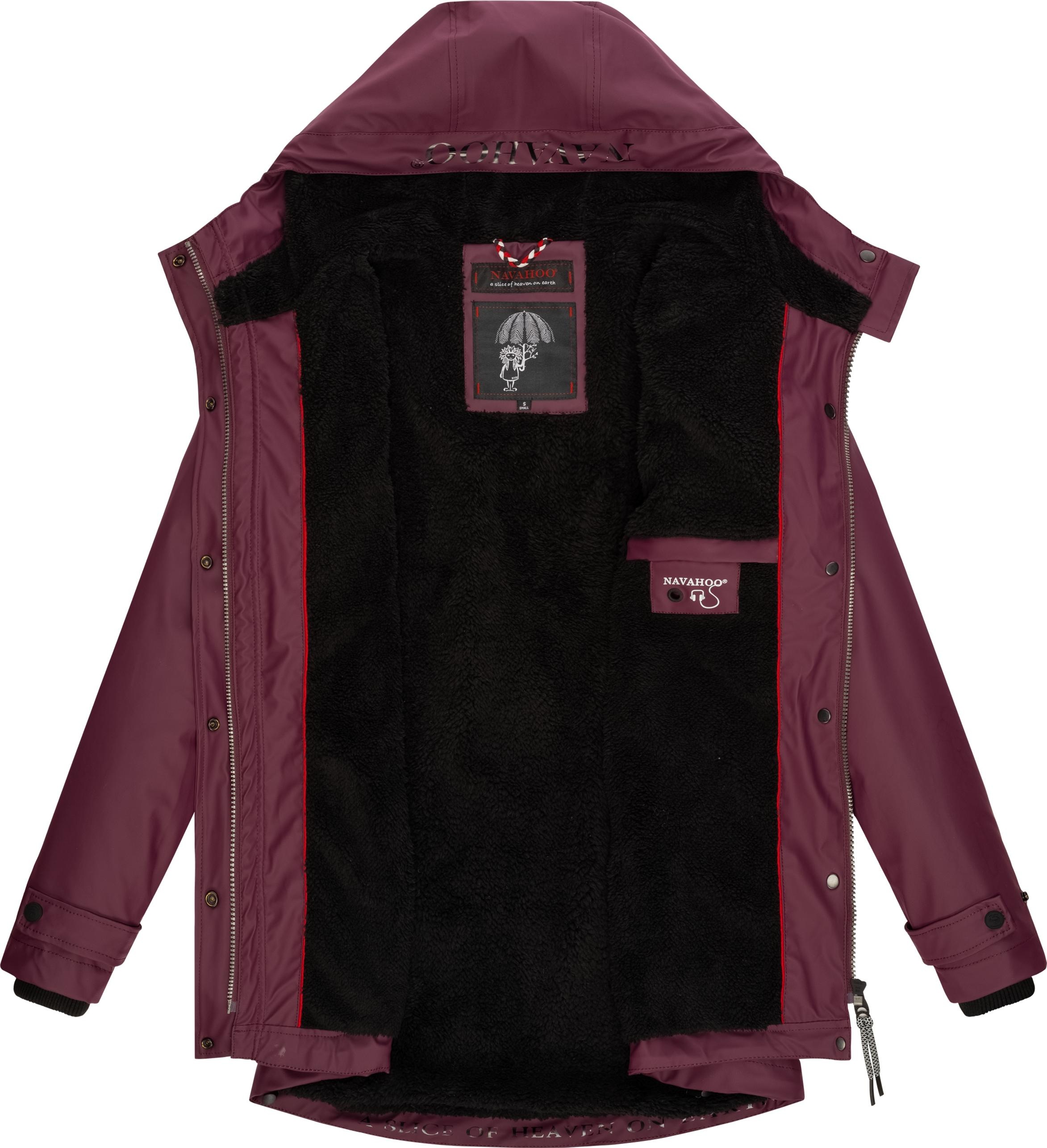 Navahoo Regenjacke »Lindraa«, mit Kapuze, stylische wasserdichte Outdoorjacke mit Teddyfell