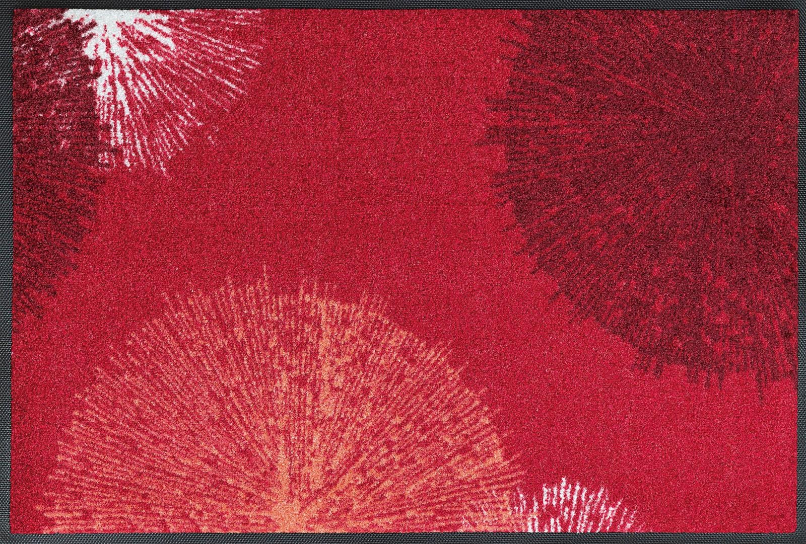 wash+dry Fußmatte Firework red waschbar Schmutzmatte rot Türvorleger 