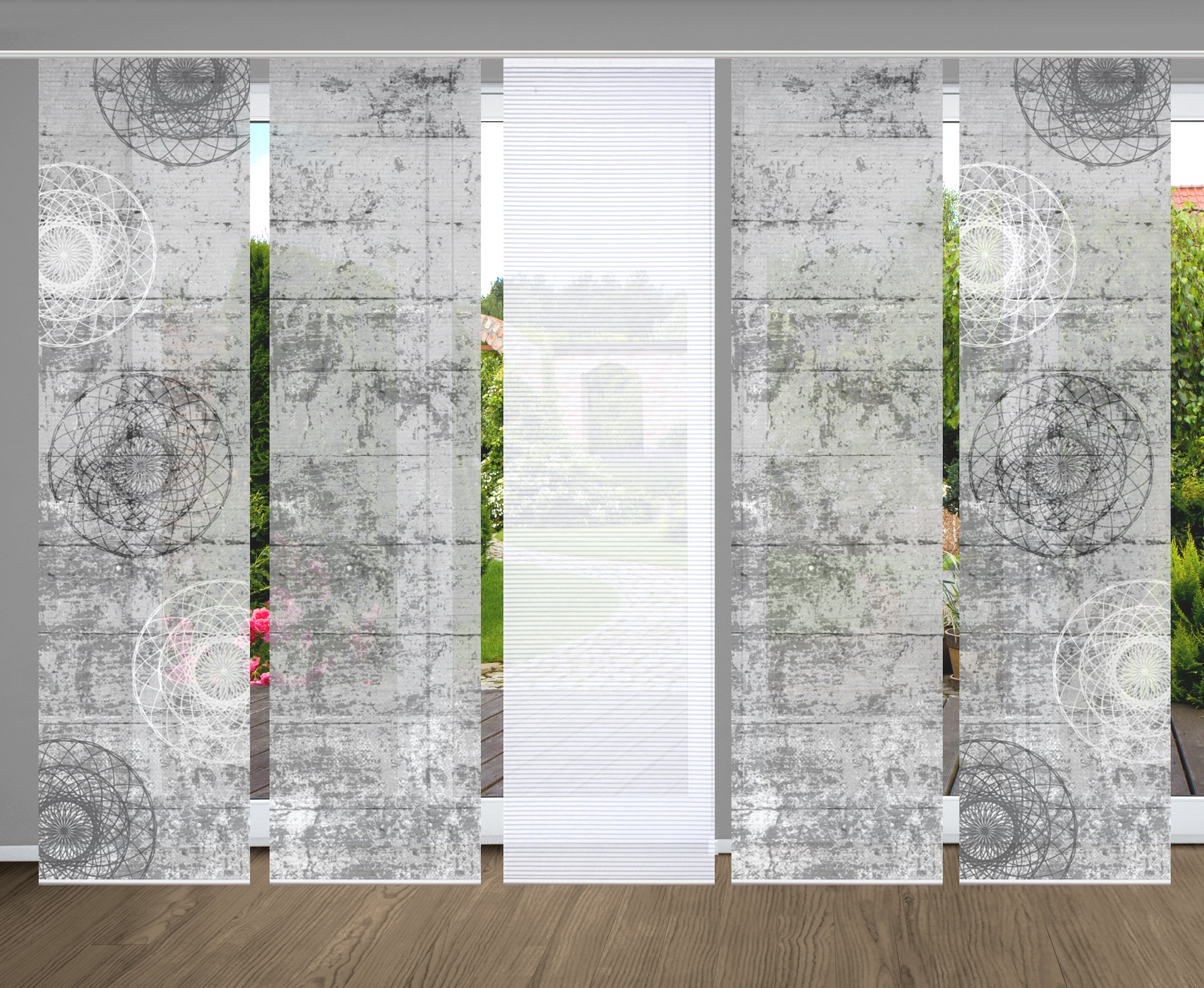 HOME in green Schiebegardine "MANDRIGA" Paneelwagen 5 Stk. tlg. SET DIGITAL günstig online kaufen