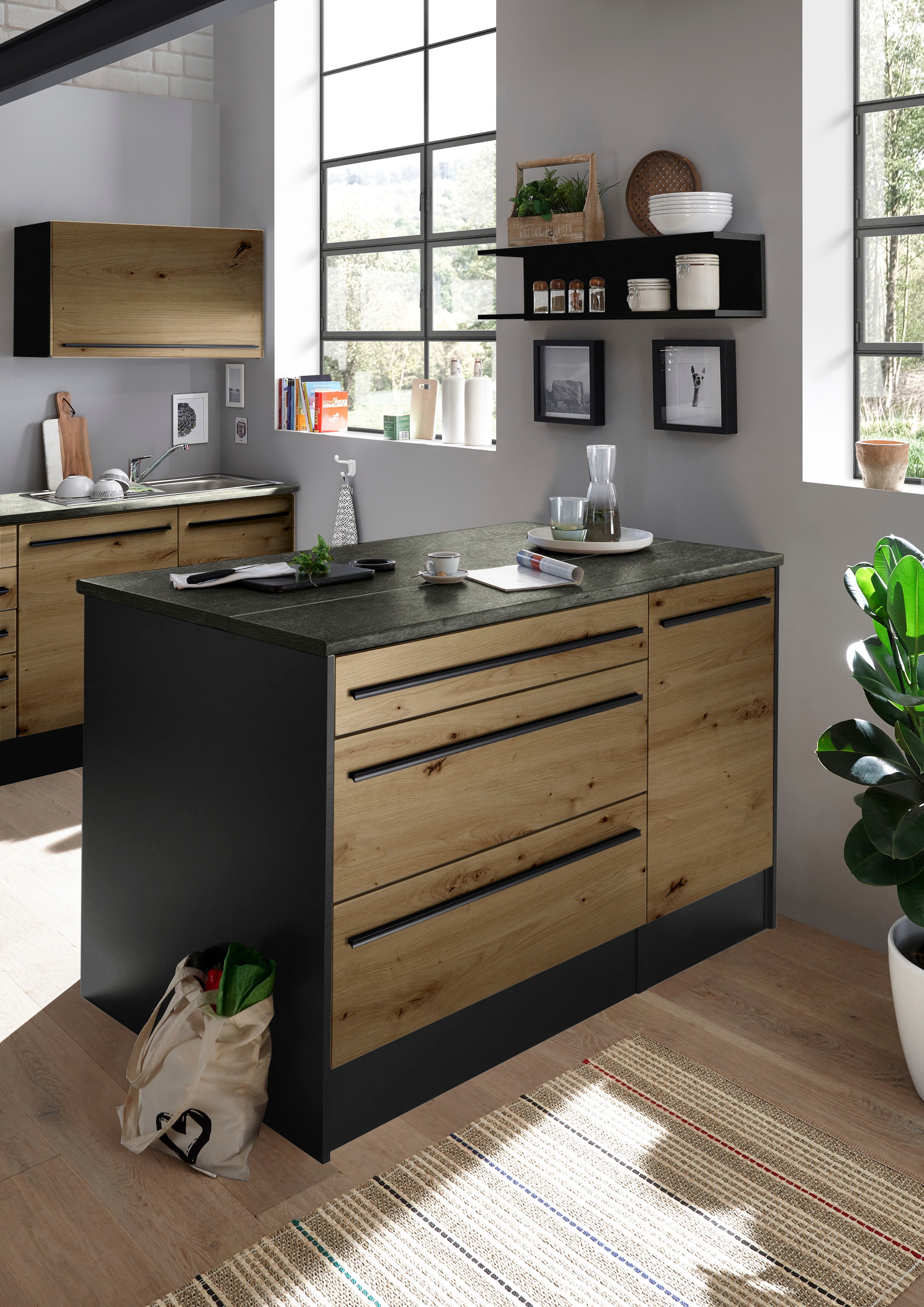 BASIC by Balculina Kücheninsel "Jazz Kücheninsel" Breite 145 cm, Türen und günstig online kaufen