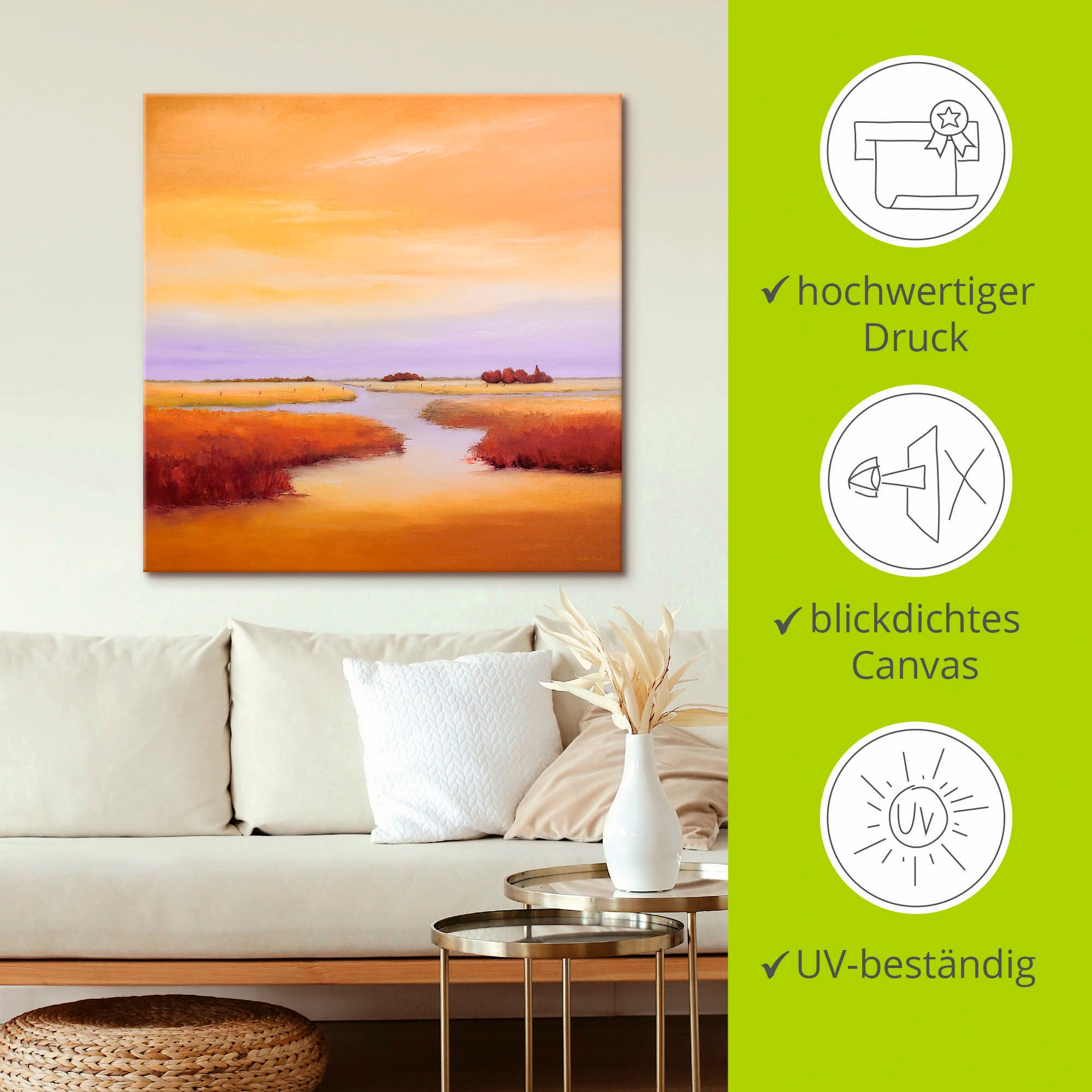 Artland Wandbild »Unten am Fluss«, Gewässer, (1 St.), als Leinwandbild, Poster in verschied. Größen