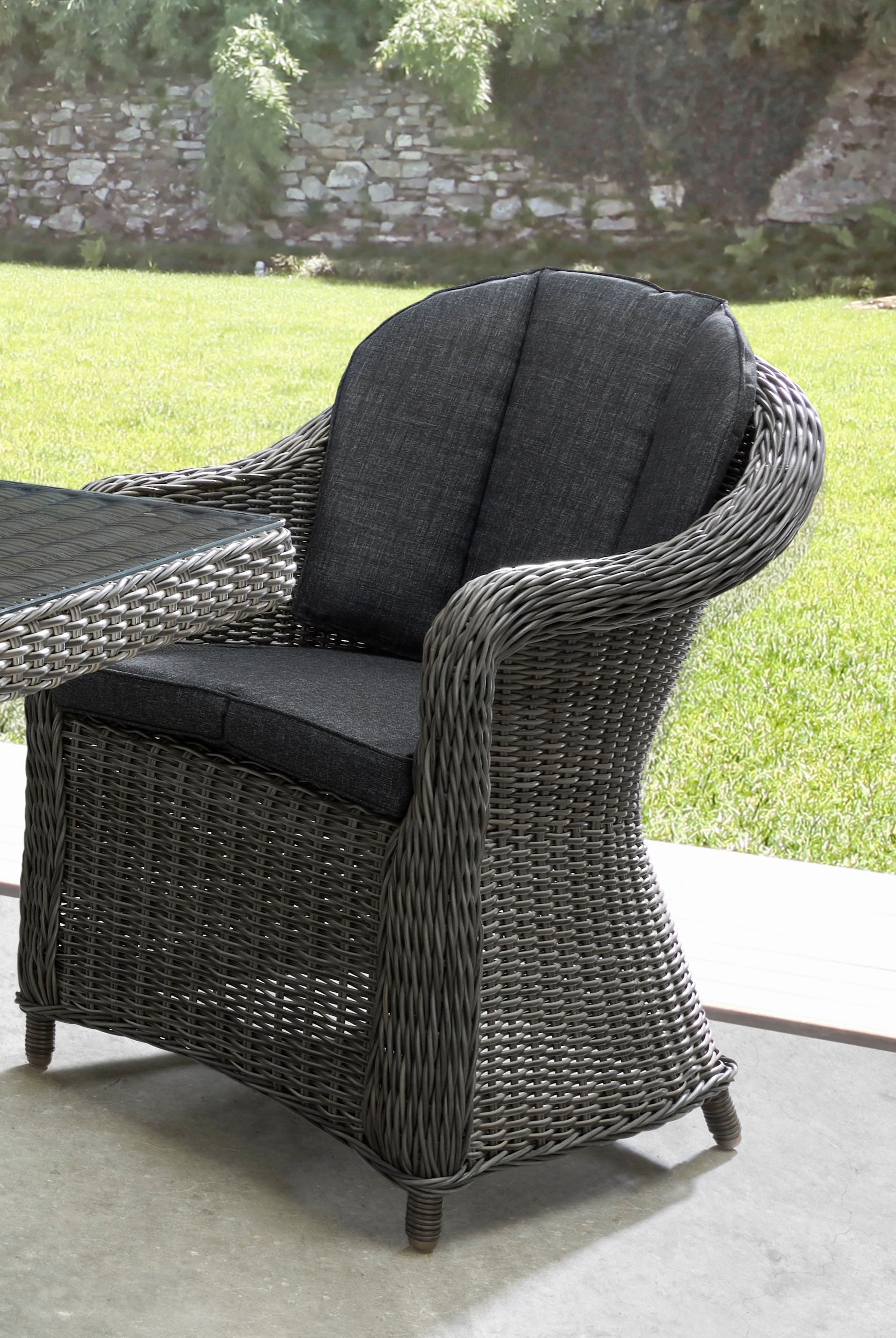 Destiny Garten-Essgruppe »MALAGA LUNA«, Polyrattan, 13 + 4 inkl. Sessel tlg.), | (Set, Tisch 200x100x75cm, Auflagen BAUR