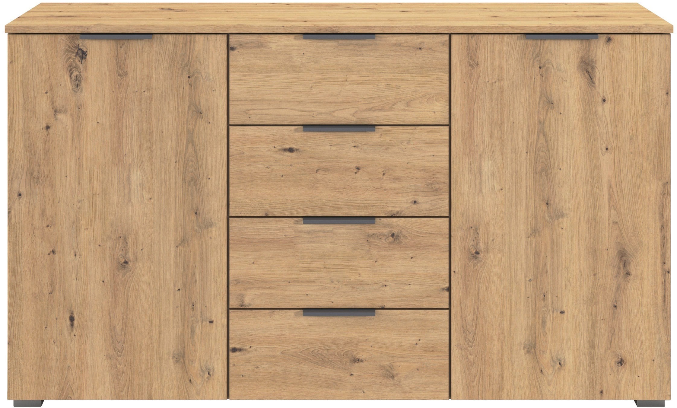 OTTO home Kombikommode »Sideboard Schubladenkommode AGORDO mit Dekor- oder Hochglanzfront« in zwei Griff-Farben, Breite 120 cm,  vier große Schubladen, mit insgesamt 4 Einlegeböden MADE IN GERMANY