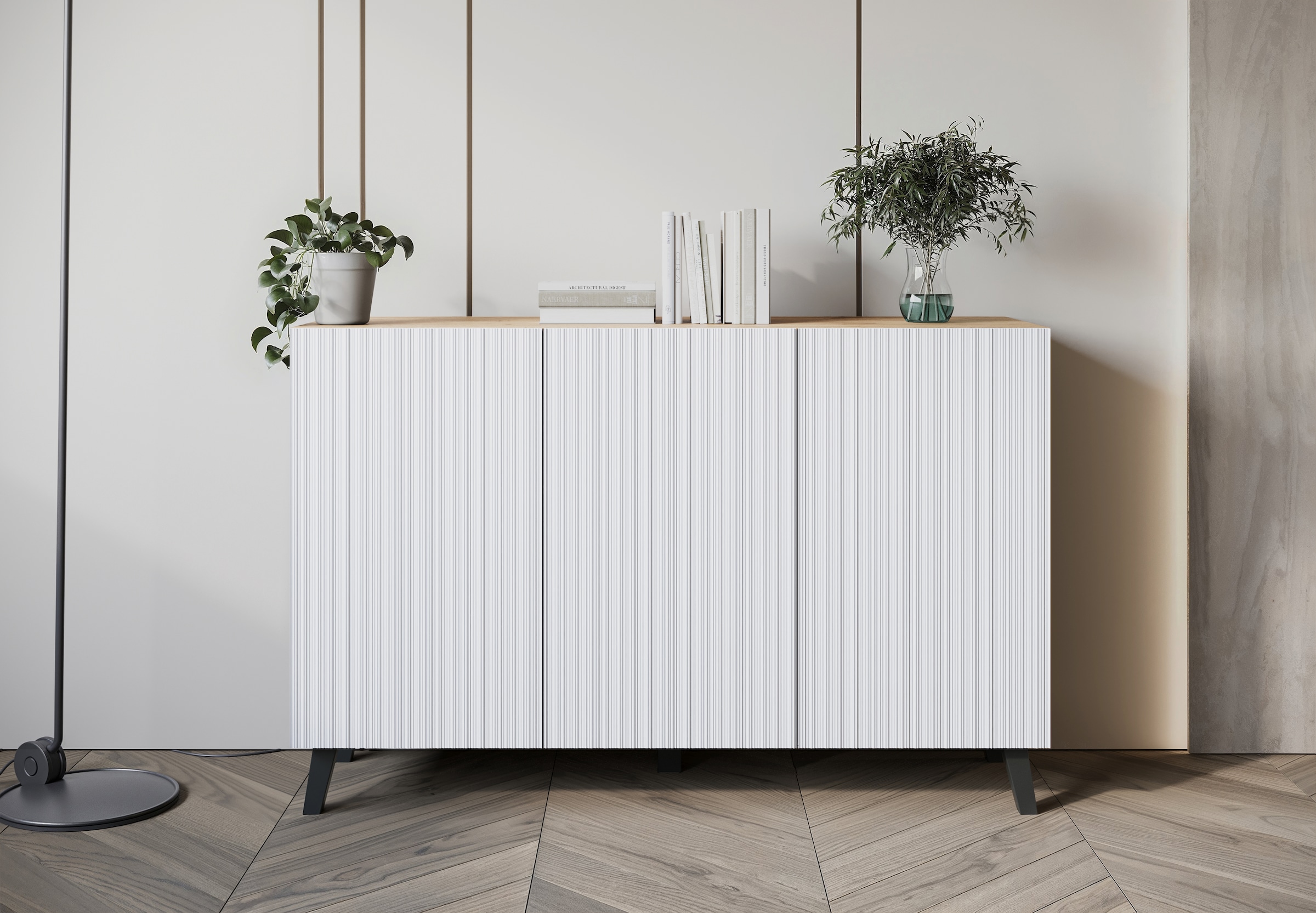 INOSIGN Sideboard »SIDEBOARD PHUKET«, (1 St.), Modernes Sideboard mit 6 Fächern, Breite 120 cm