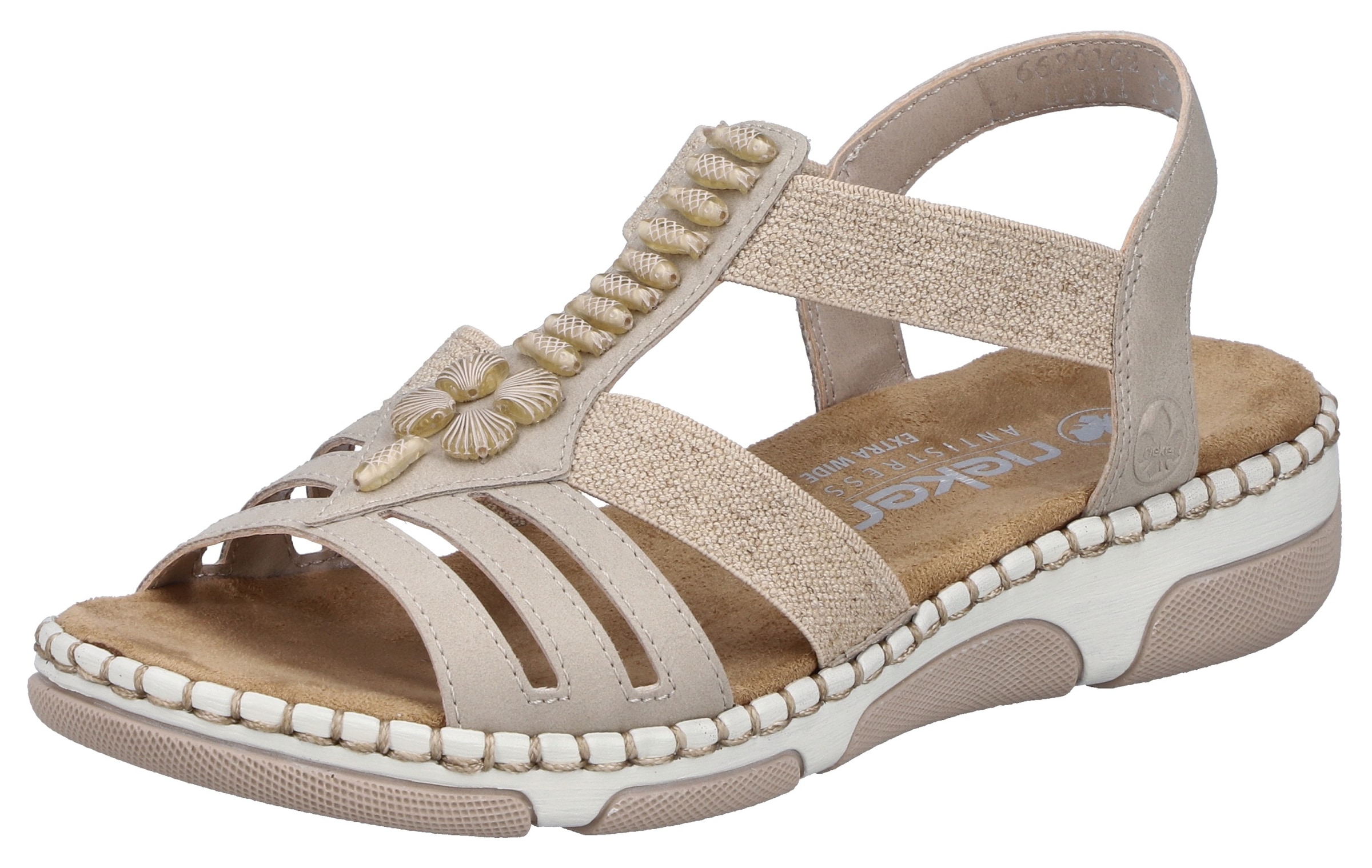 Rieker Sandale  Sommerschuh, Urlaubsschuh, Schlupfschuh mit seitlichen Gummizügen