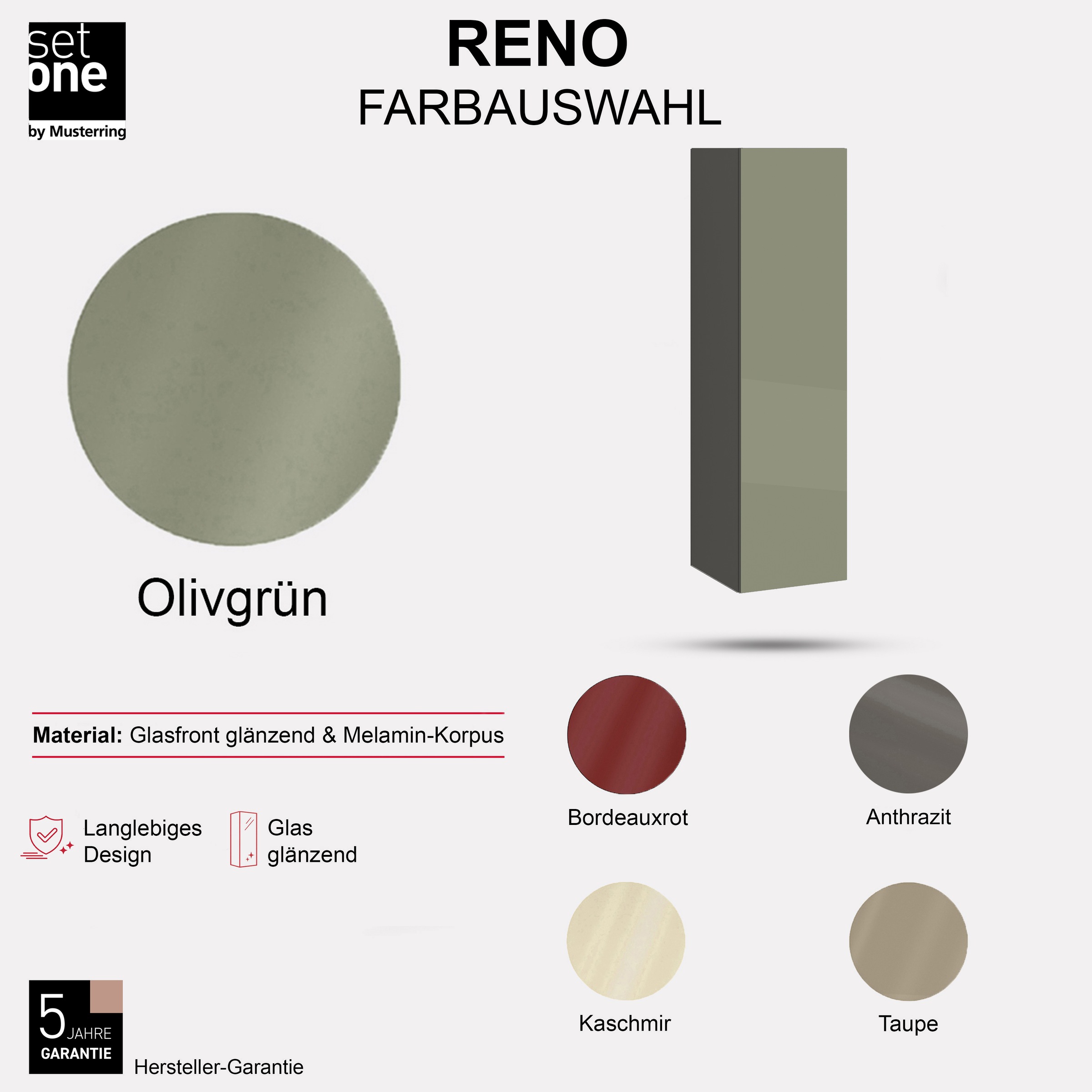 set one by Musterring Hängeschrank »Reno« 1 Stk. tlg. Für vertikale Montage, alternativ waagerecht montierbar